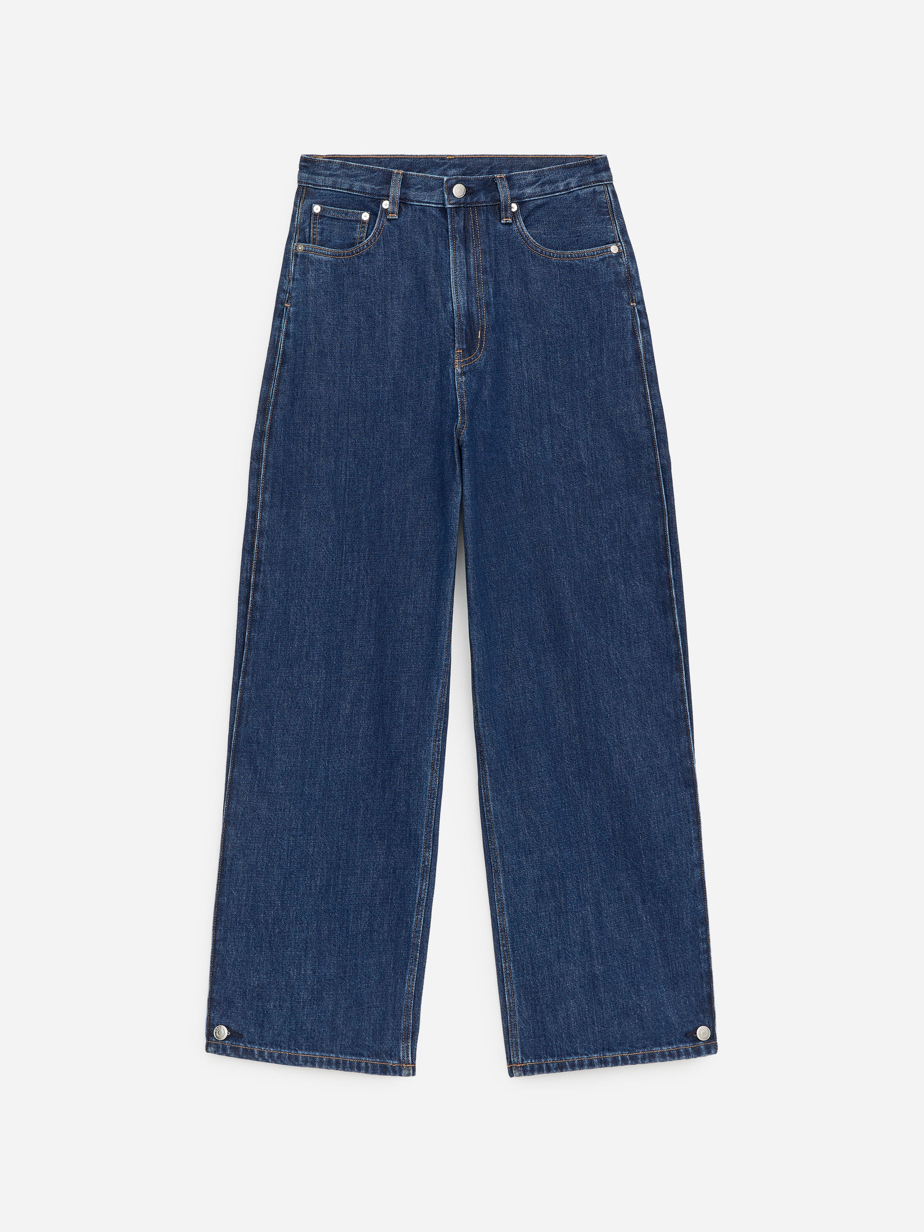 Curved-Leg Jeans - Dark Blue - Regular fit - Women - StillMedia/DescriptiveStillLife - 1