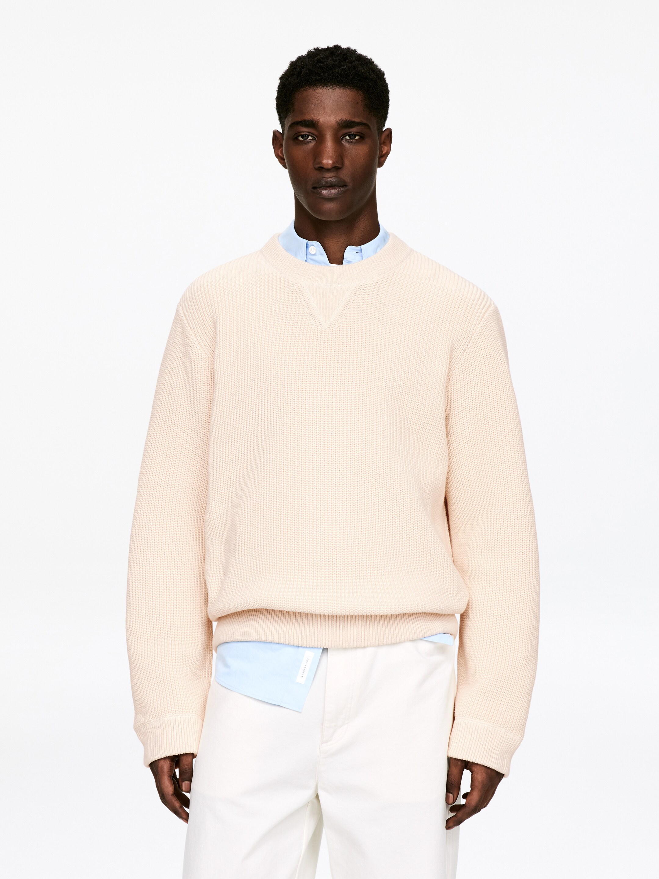 Größeres Bild ansehen: Pullover aus Baumwolle und Leinen - Cremeweiß - Men | H&M DE 1