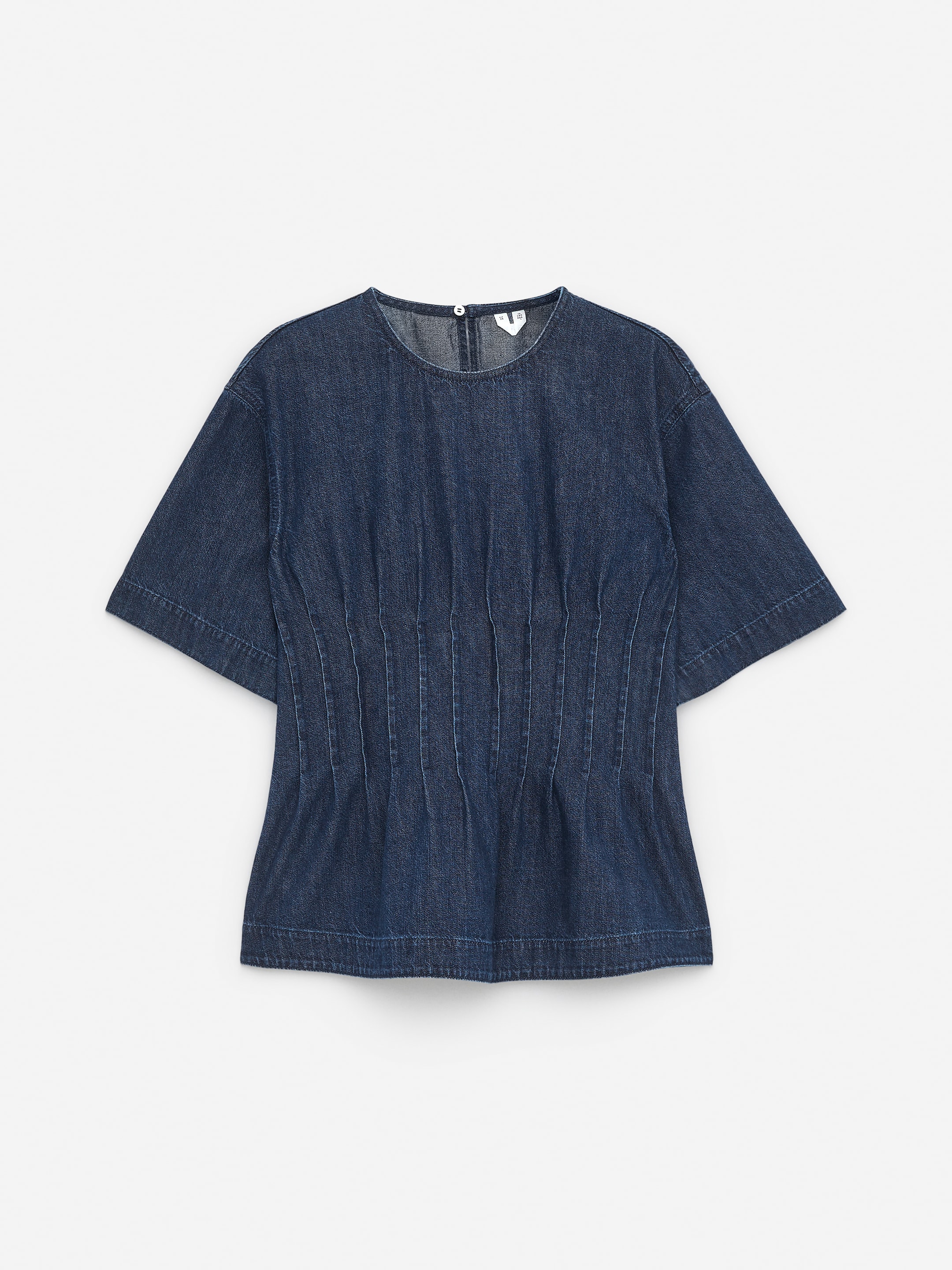 Ingrandisci l'immagine: Pleated Denim Top - Dark Blue - DONNA | H&M CH 5