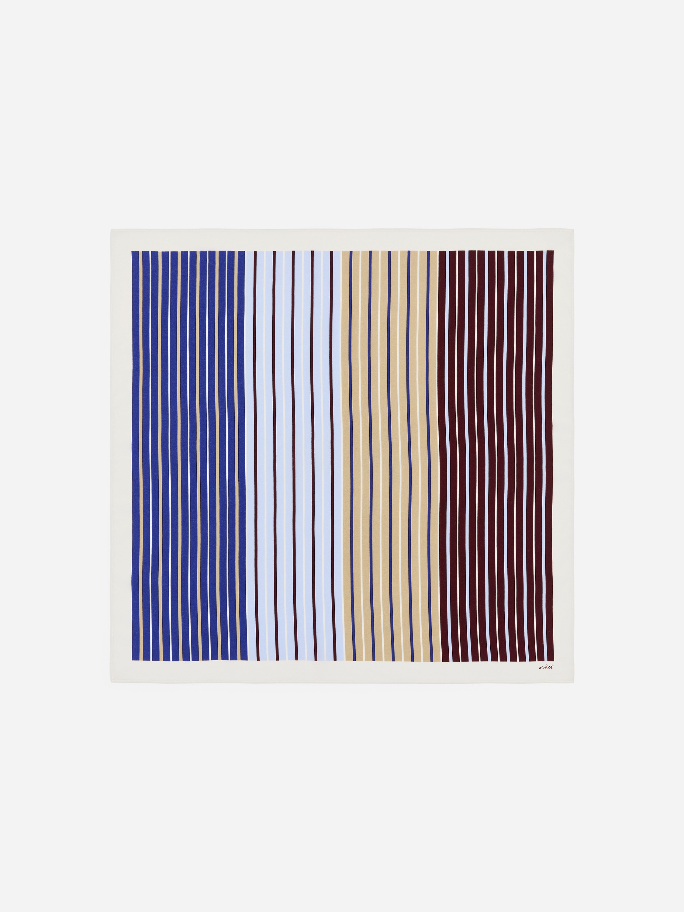 Sidenscarf - Blå/randig/Blå/snäckor/Beige/svart