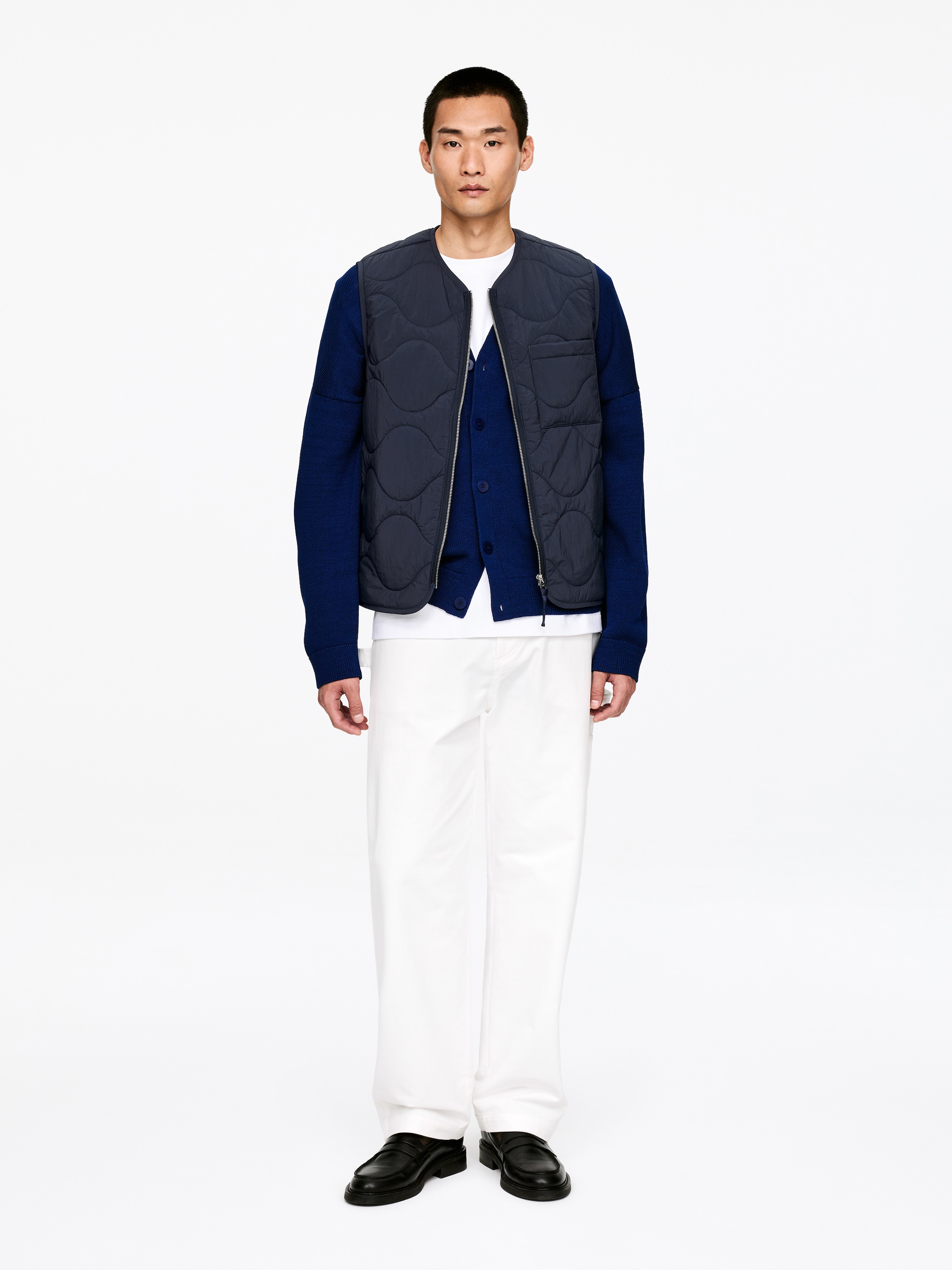 Προβολή μεγαλύτερης εικόνας: Γιλέκο με επένδυση 2 σε 1 - Σκούρο Μπλε - Men | H&M GR 1