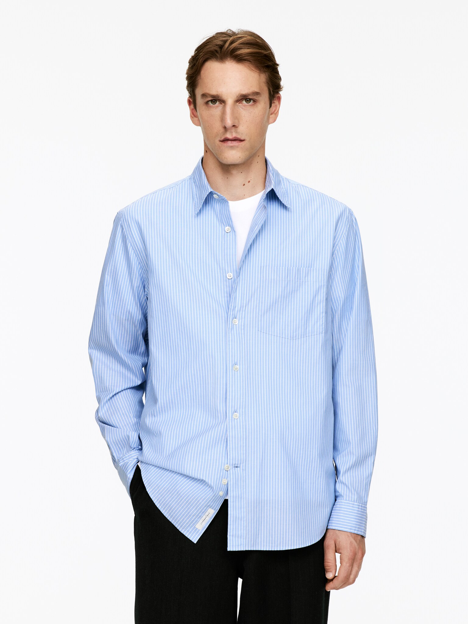 Camisa de popelina holgada - Blanco/azul/Azul/blanco/Blanco/Blanco/raya diplomática/Azul/blanco/Azul claro