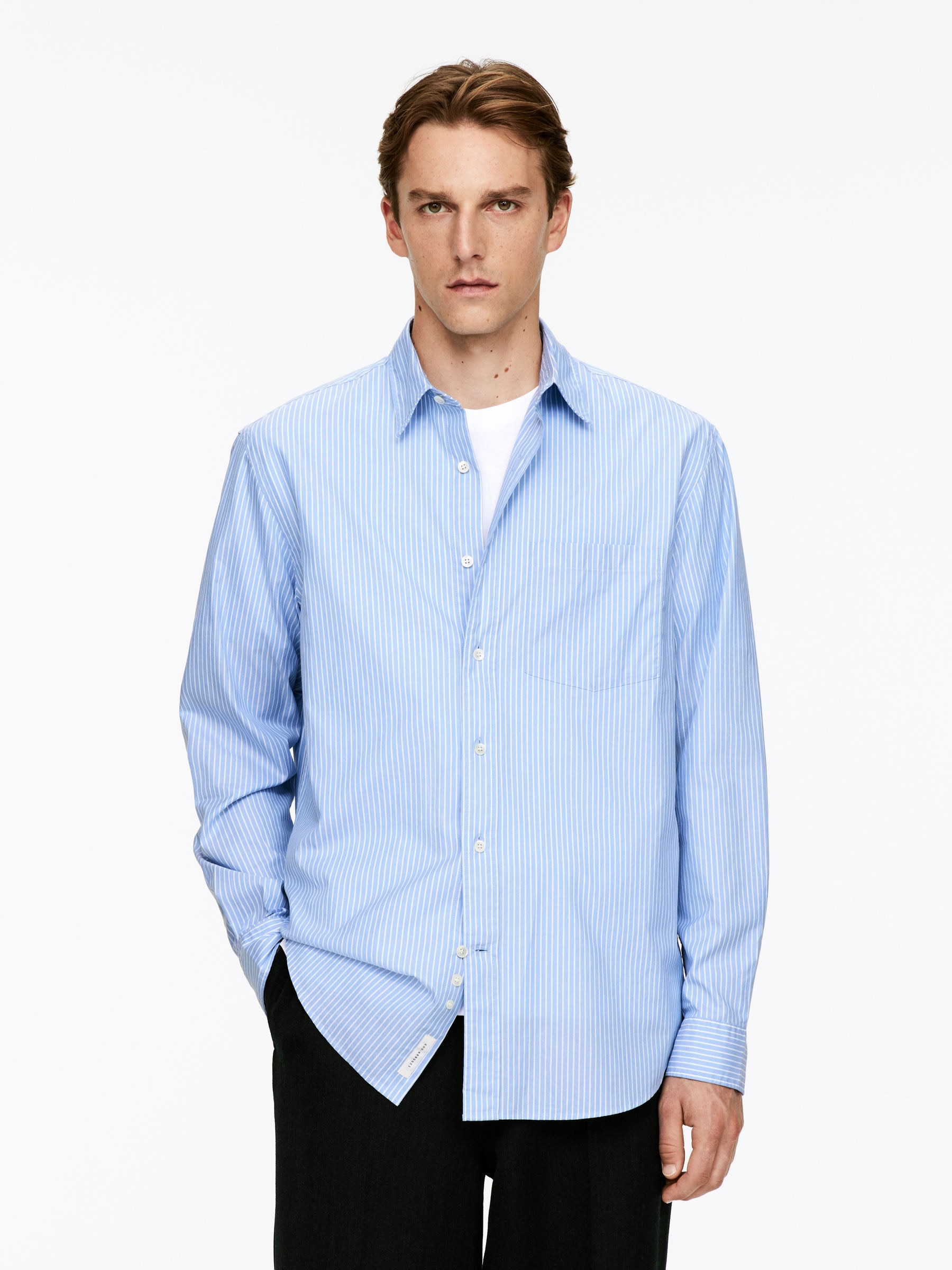 Relaxed Poplin Shirt-#A6B8D1-13930