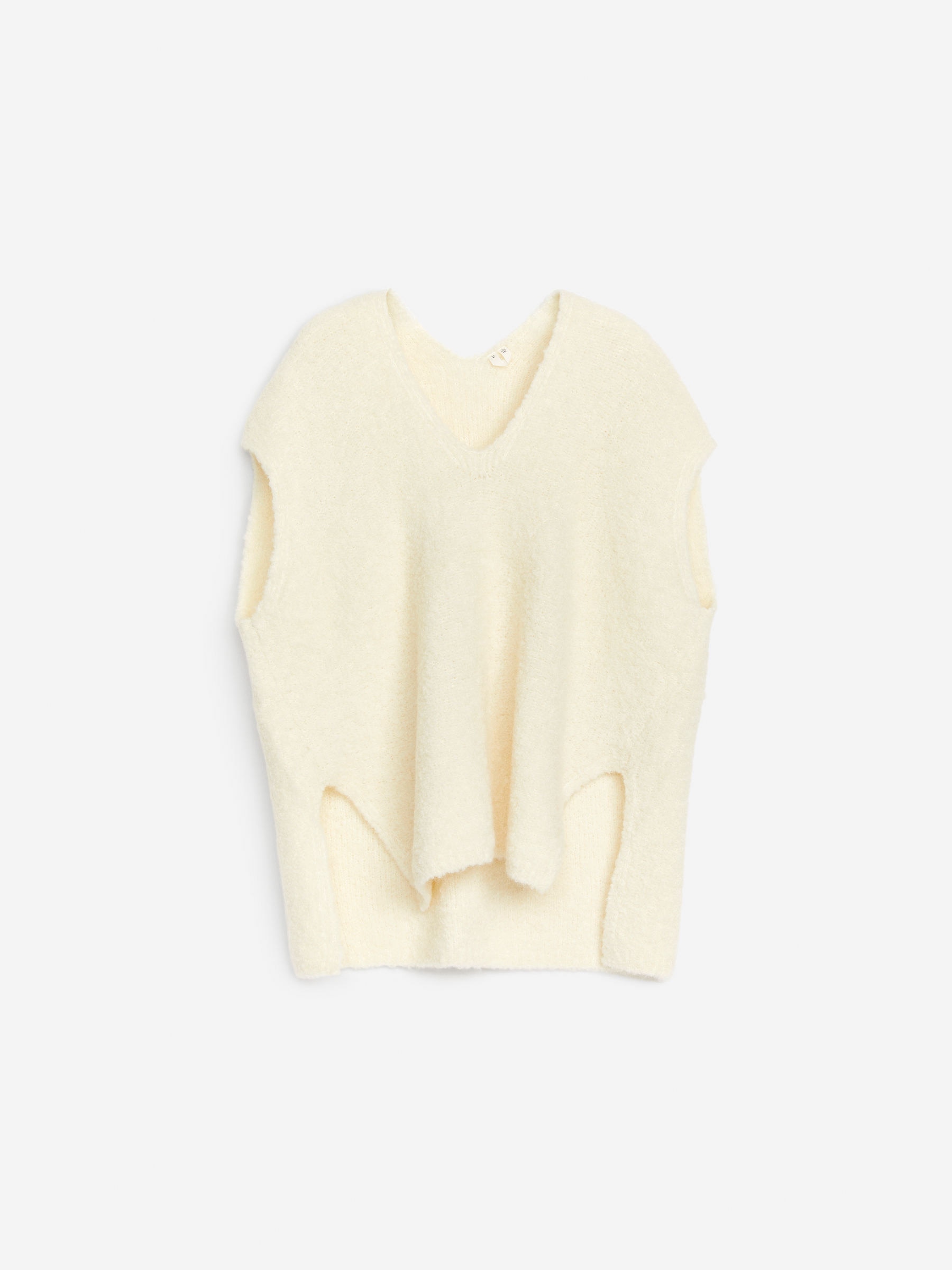 Gilet en maille envers - Blanc cassé - Relaxed fit - Femme - StillMedia/DescriptiveStillLife - 1