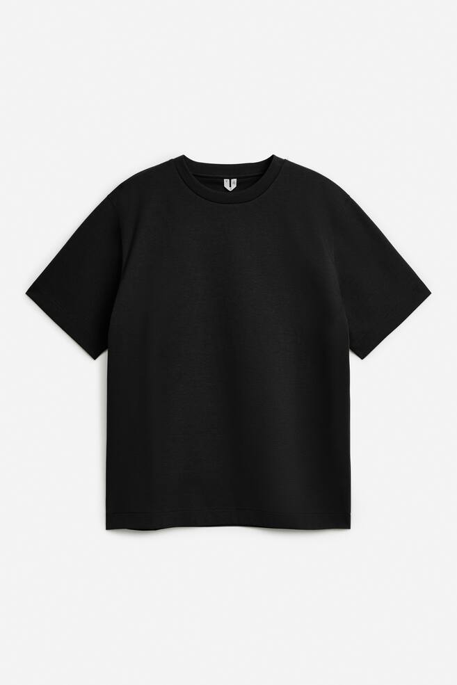 Boxy Interlock T-shirt - Black/White - 1