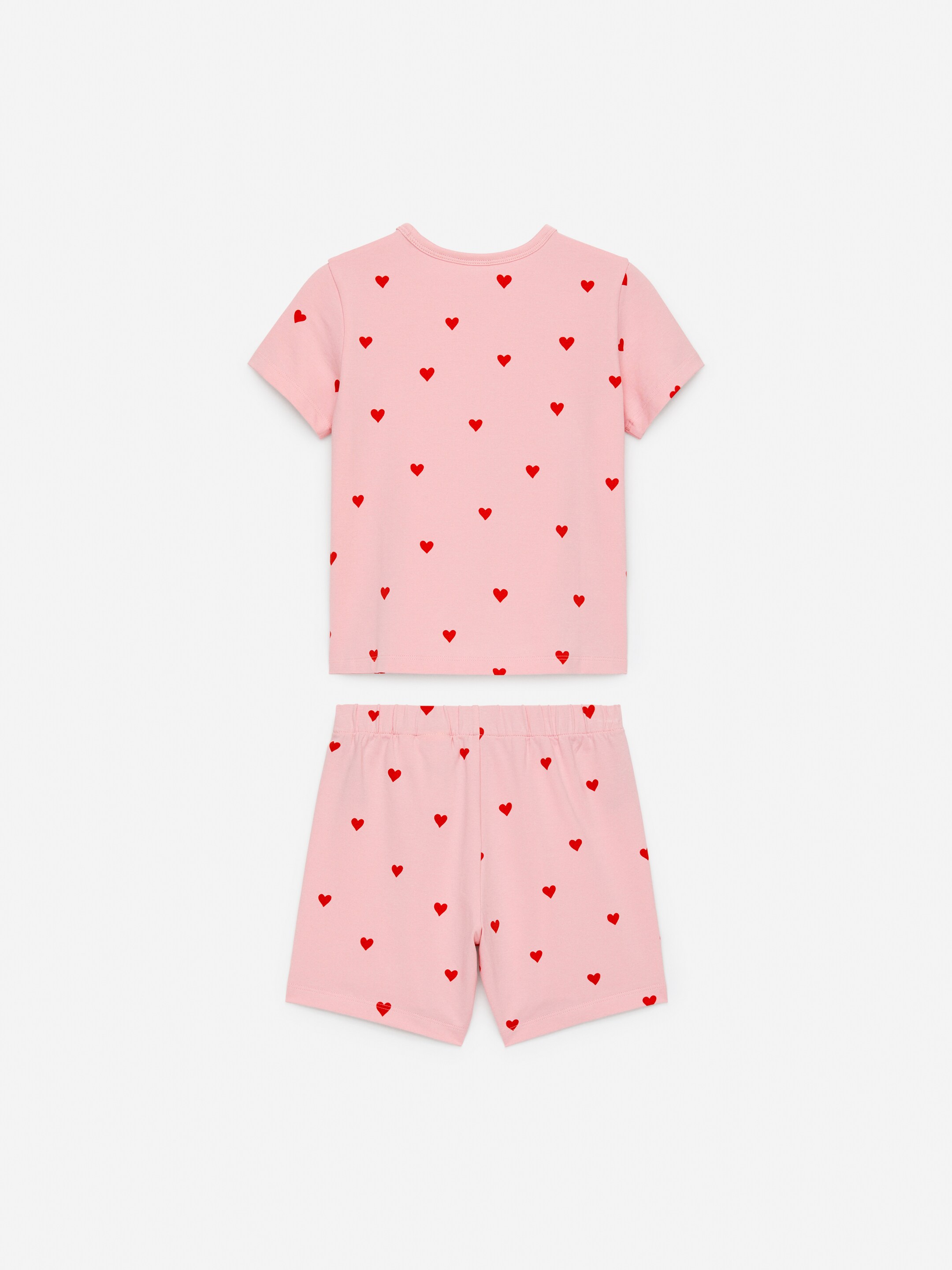 Short Jersey Pyjama Set - Pink/Red Hearts - Children - StillMedia/DescriptiveStillLife - 2