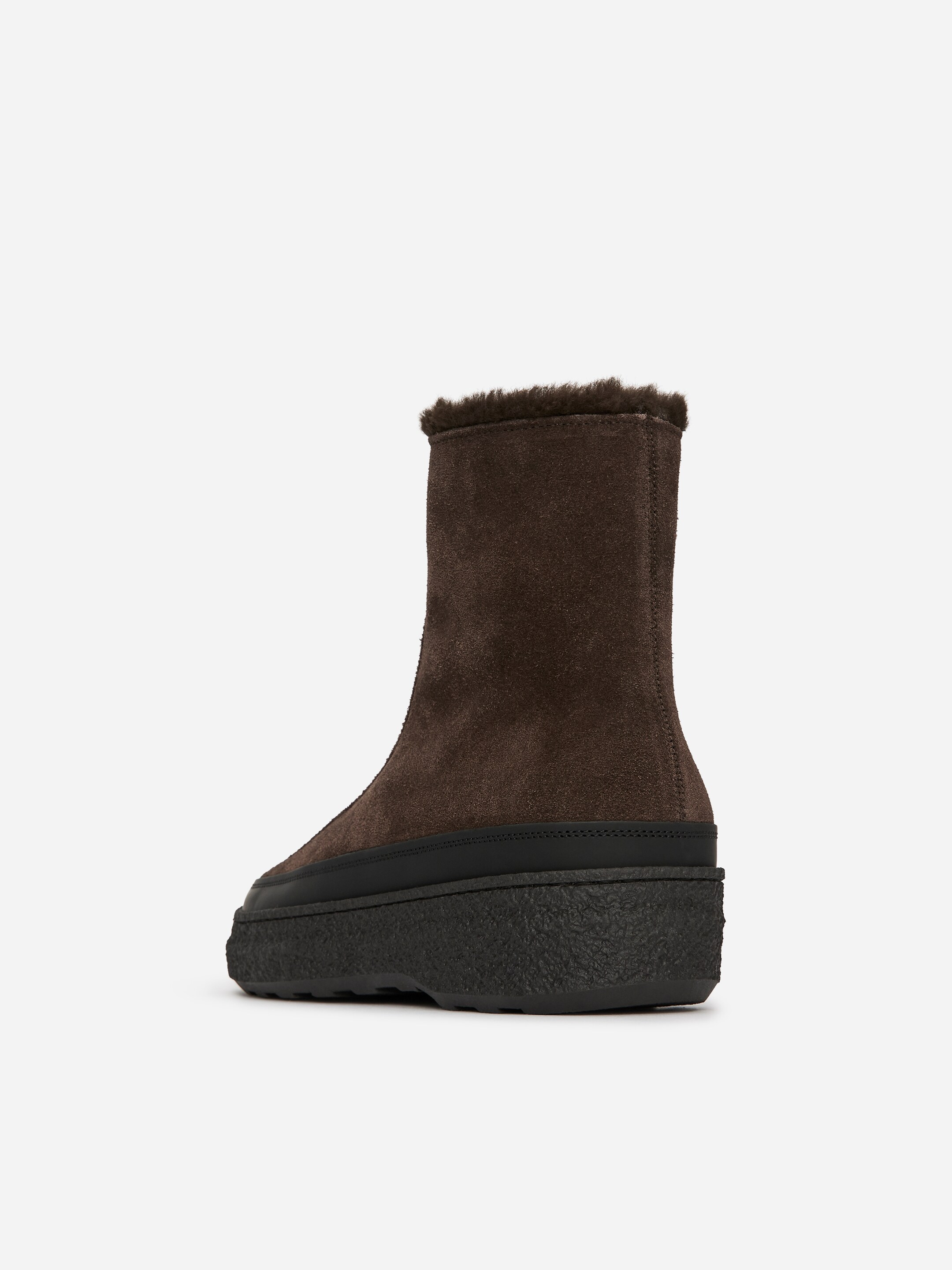 Agrandir l'image: Bottes compensées en daim - Marron foncé - FEMME | H&M CH 5