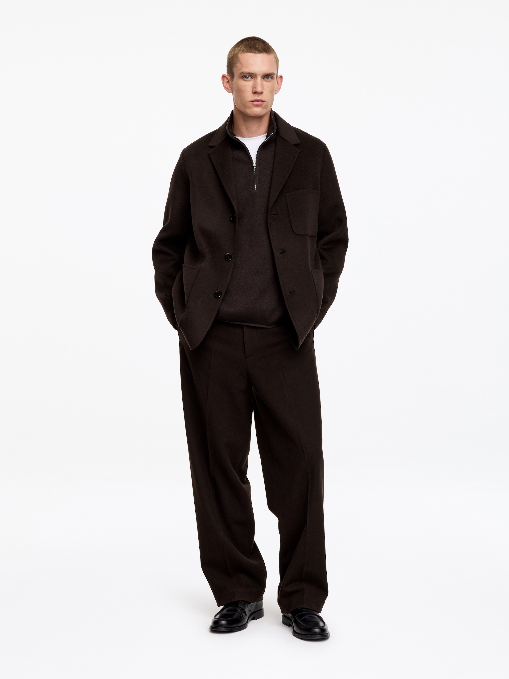 Blazer en laine double face - Marron foncé - Regular fit - men - StillMedia/Lookbook - 2