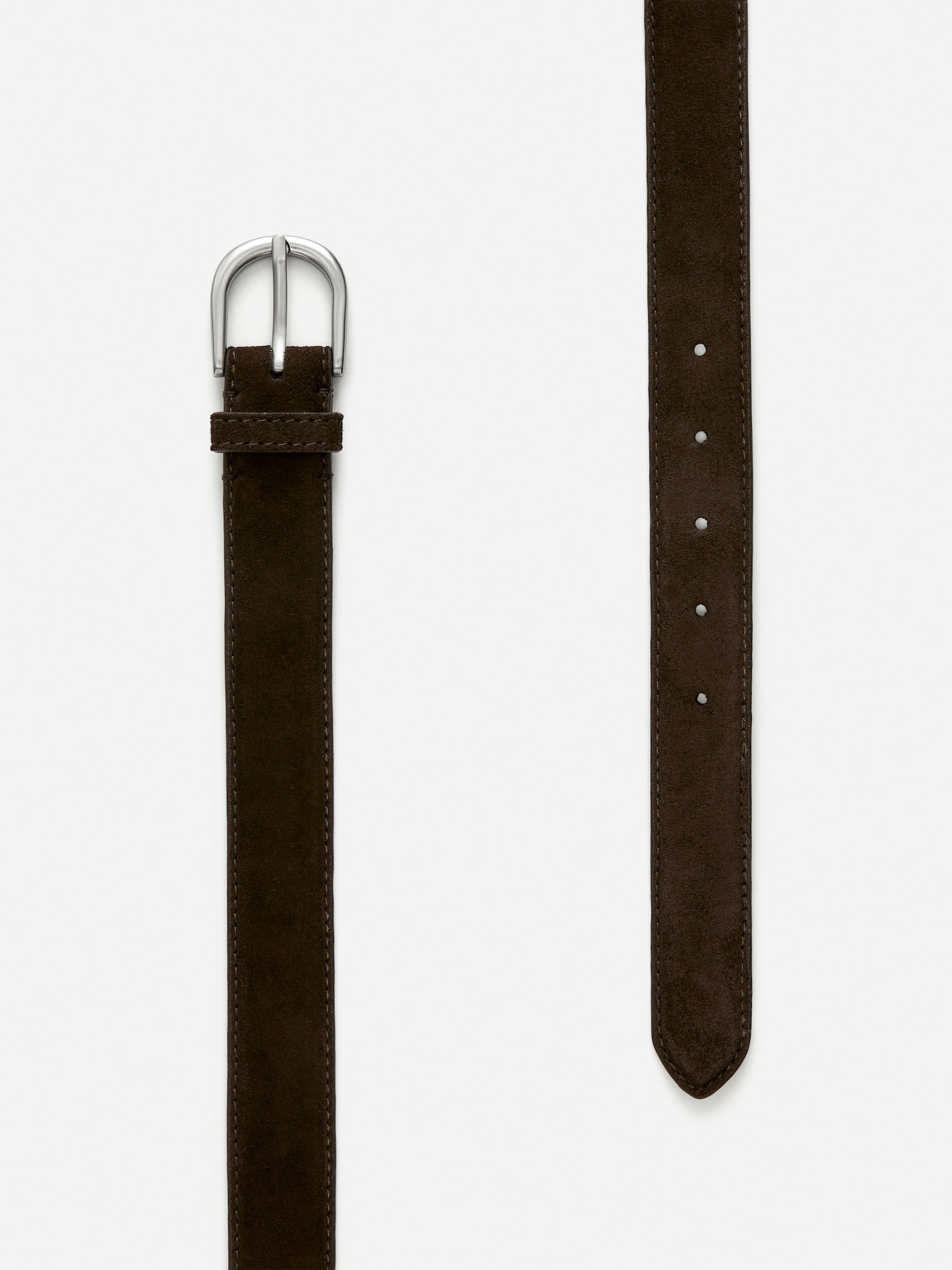 Ceinture fine en cuir - Marron - 2
