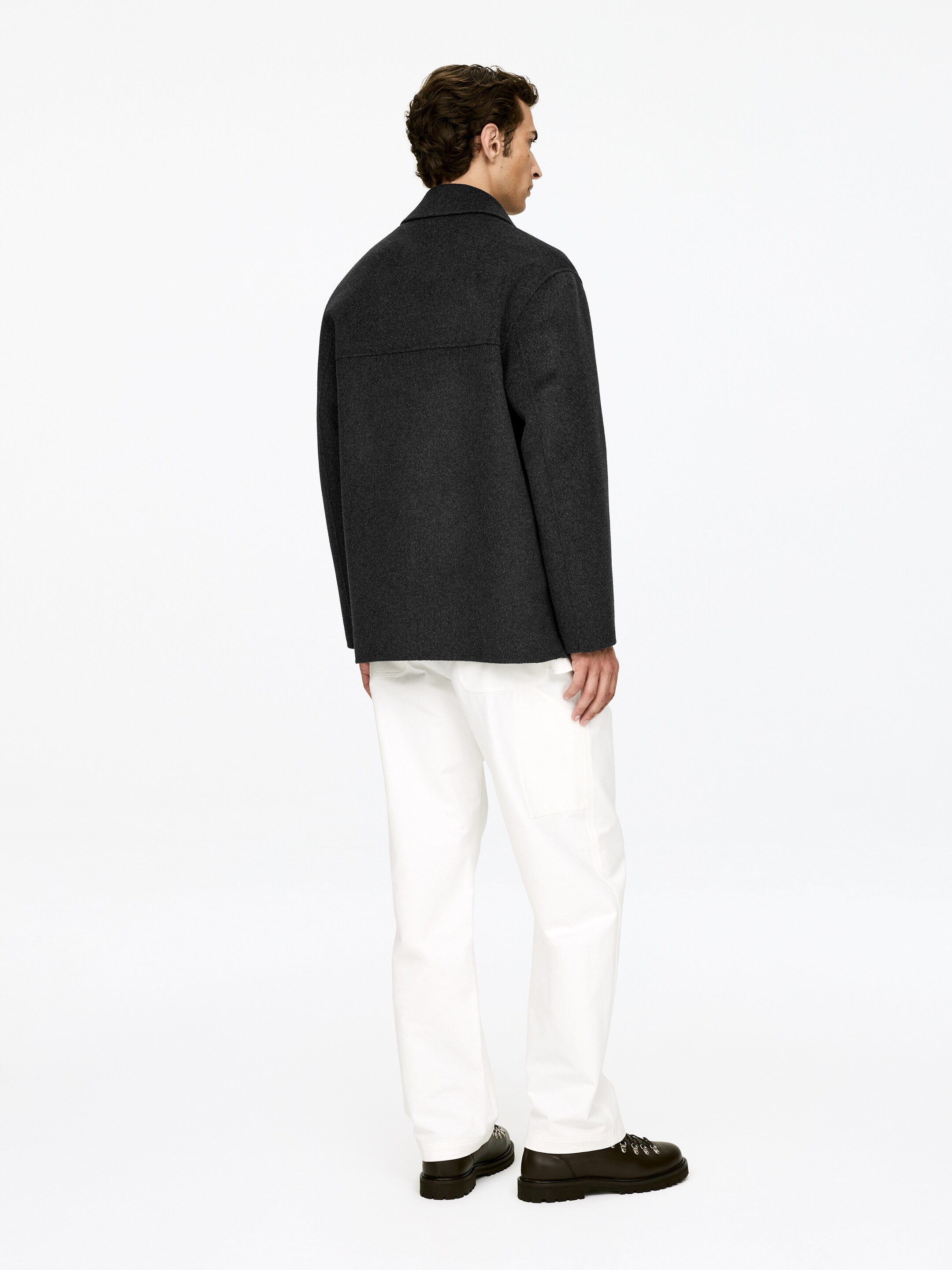 Vis større bilde: Tosidig jakke i ullblanding - Mørkegrå - HERRE | H&M NO 3