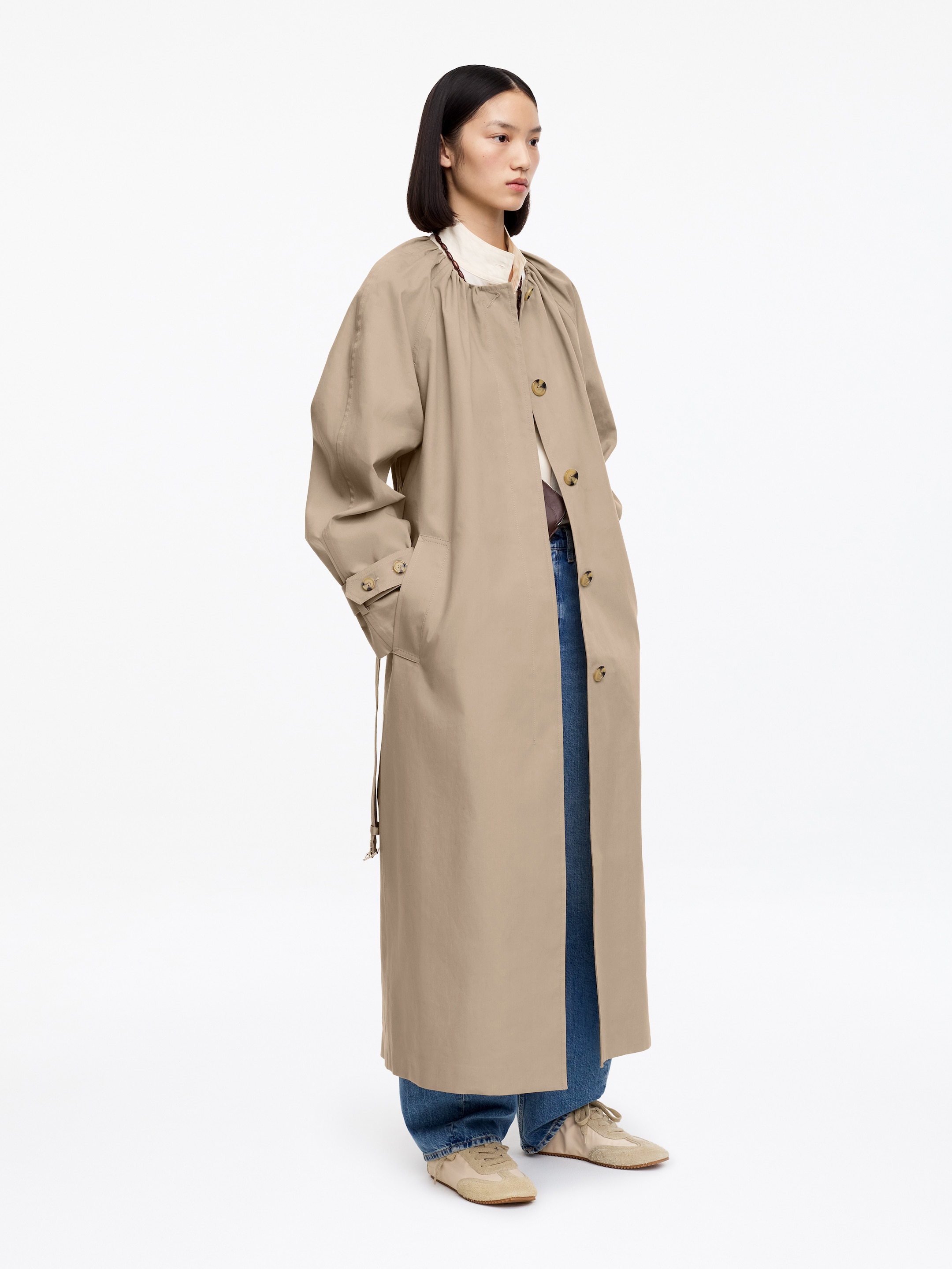 Cotton Coat - Beige - Oversized - Women - StillMedia/Lookbook - 5