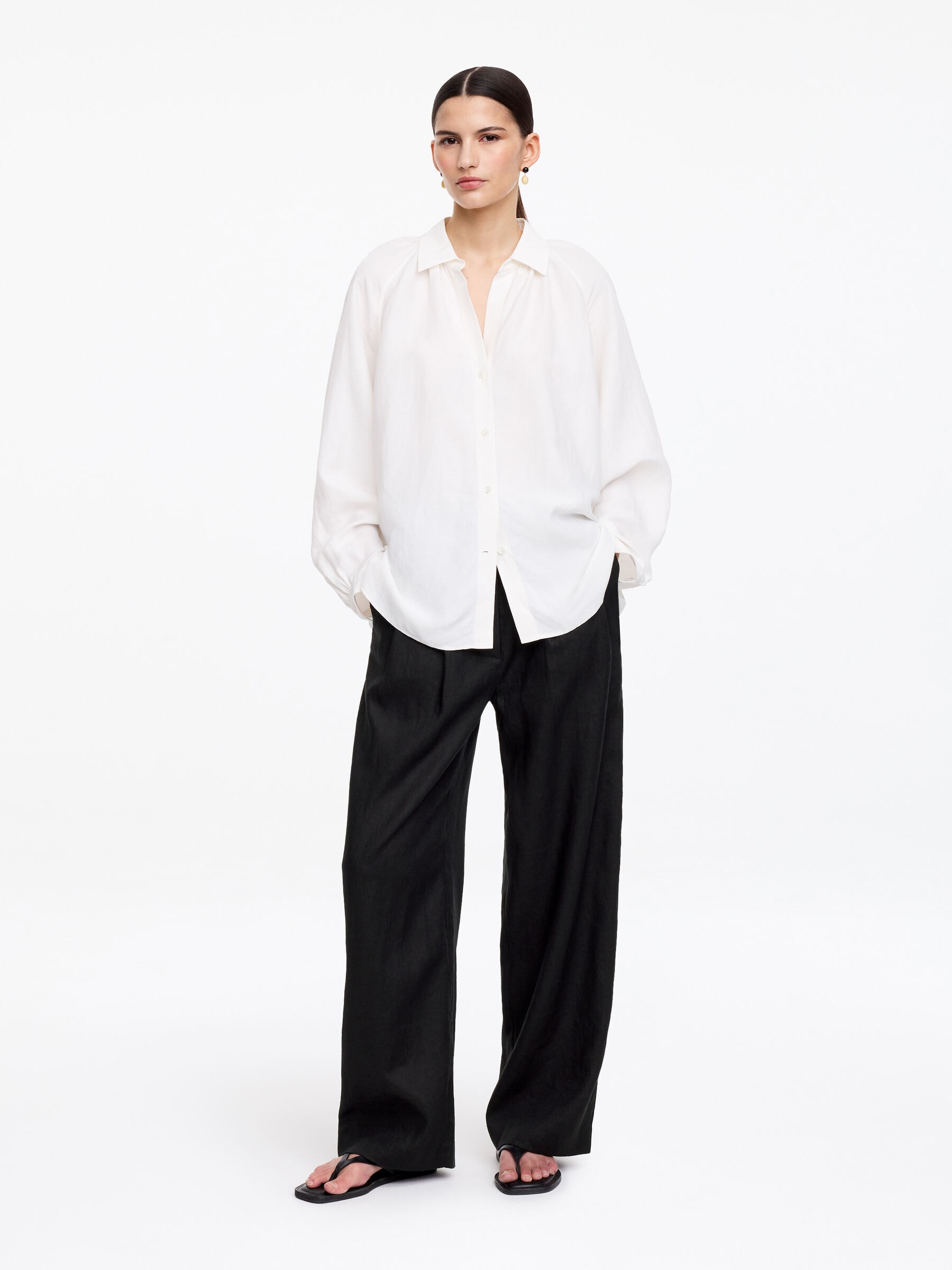 Tailored Linen Trousers-#272627-18661