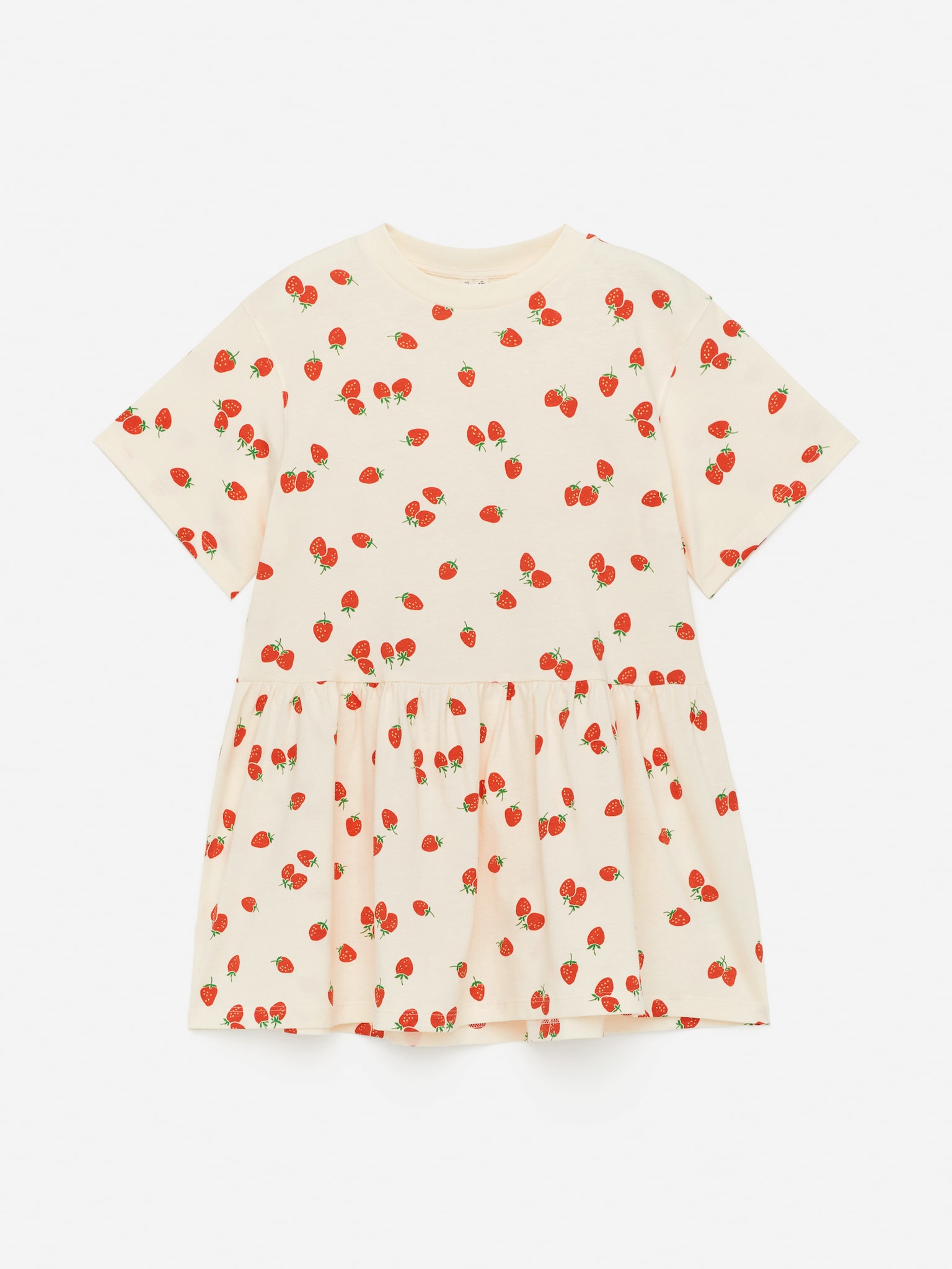 Vestido de punto con volantes - Blanco roto/fresas/Verde/lila/Rosa