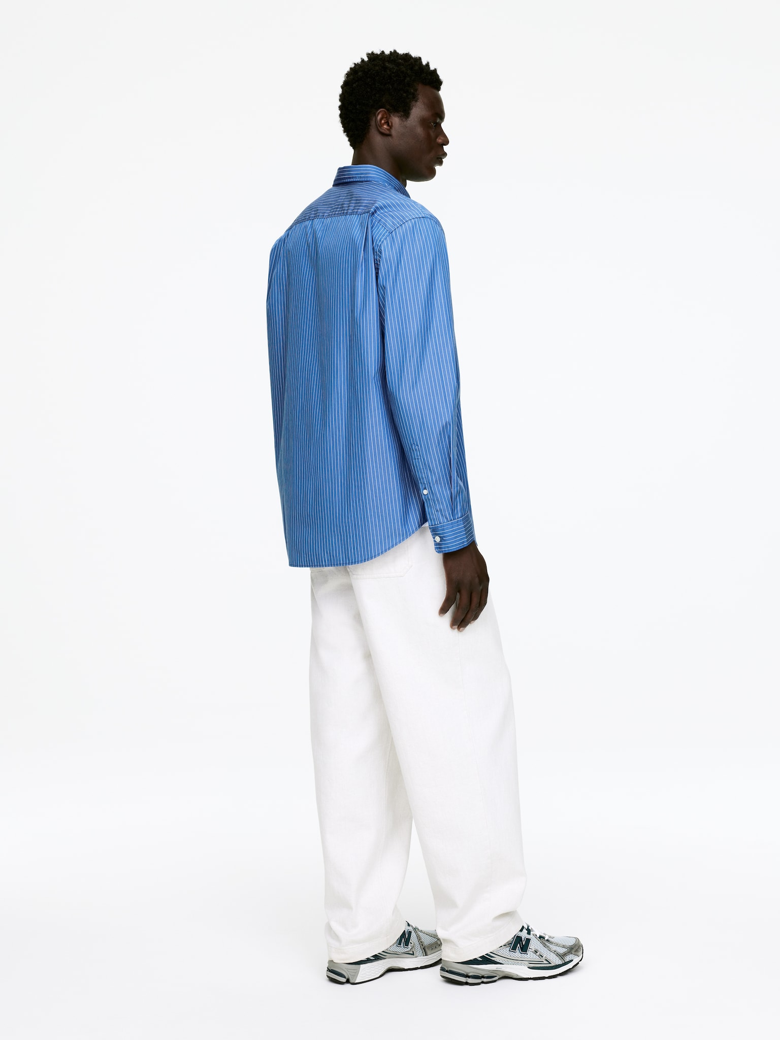 Chemise en popeline décontractée - Bleu/Blanc/Bleu/Blanc/Blanc/Blanc/Rayures/Blanc/Bleu - 3
