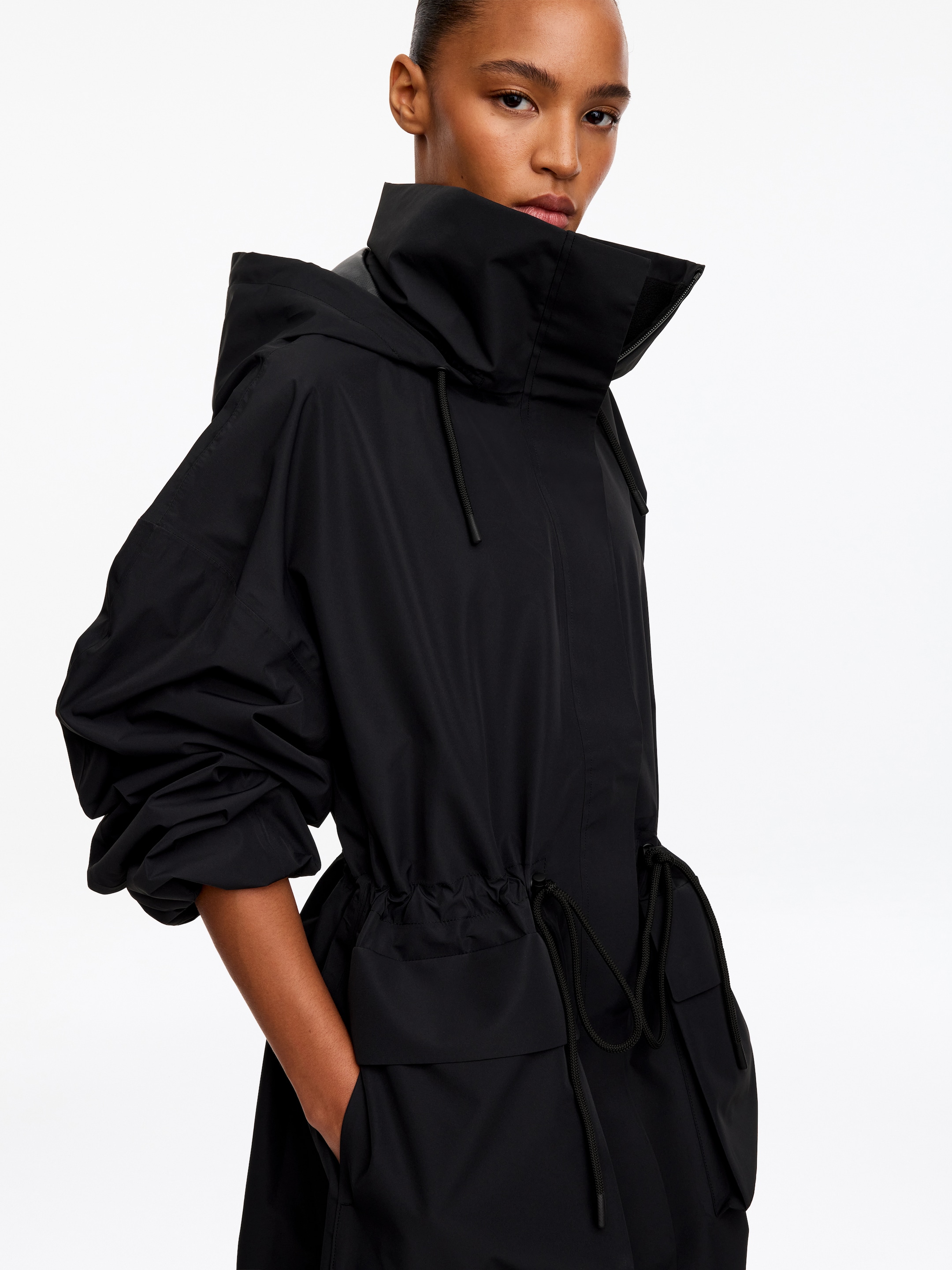 Hooded rain parka - Black - Regular fit - women - StillMedia/Lookbook - 6