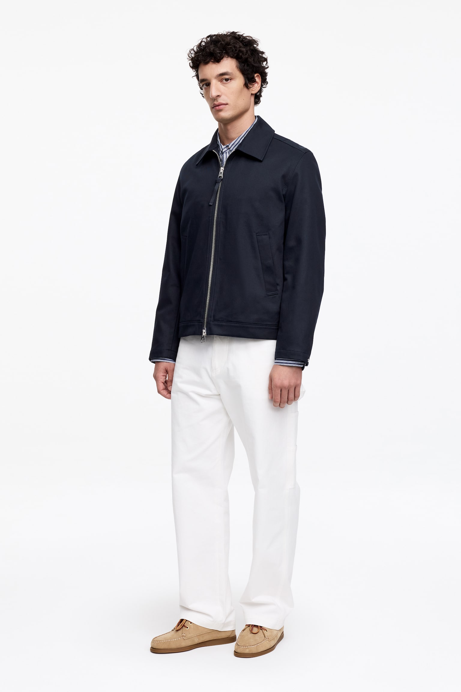 Bomullsjacka - Mörkblå/Brun - 3