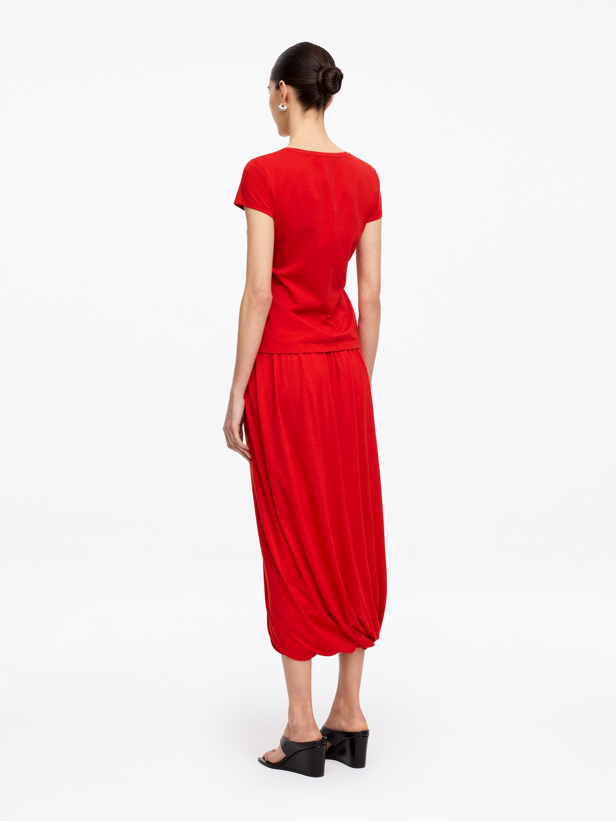 Falda midi drapeada - Rojo - Corte estándar - Women - StillMedia/Lookbook - 4