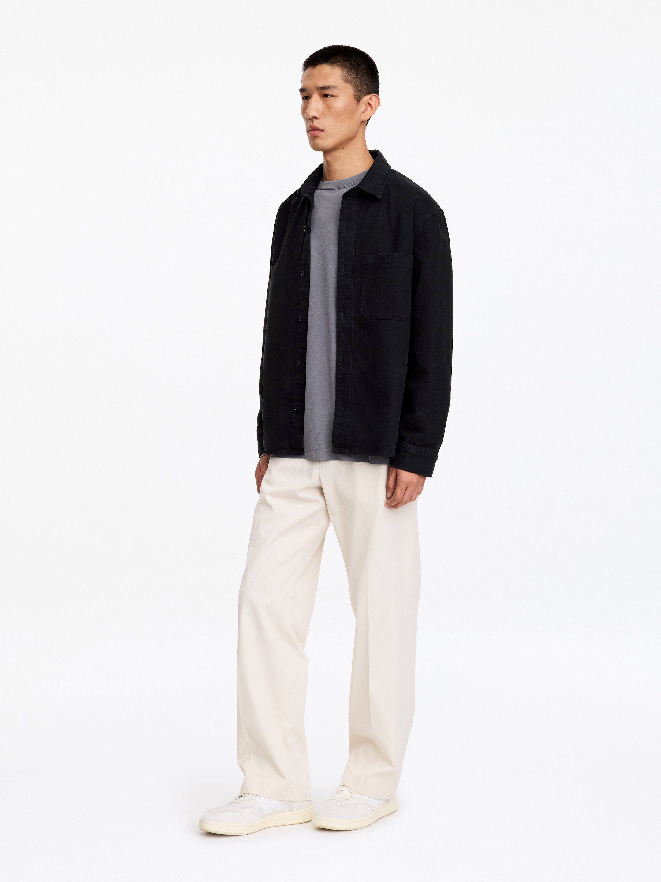 Sobrecamisa de sarga - Gris oscuro - Corte estándar - men - StillMedia/Lookbook - 5