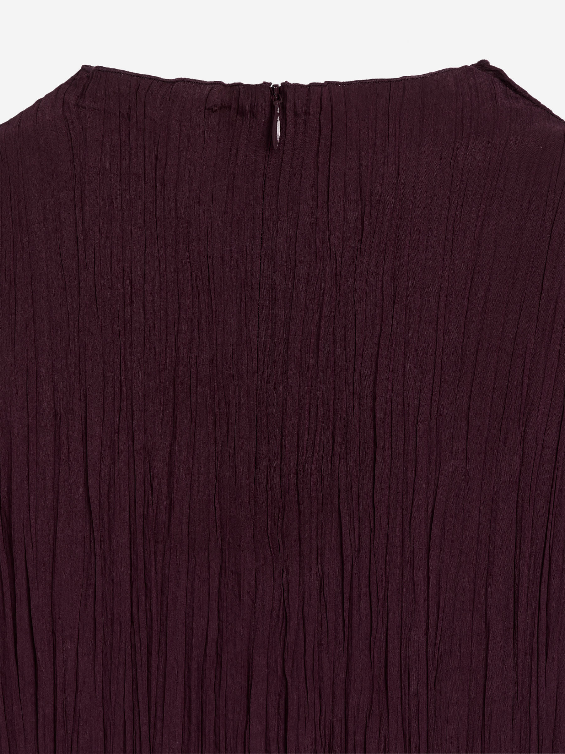 Robe plissée sans col - Bordeaux - Regular fit - Femme - StillMedia/DescriptiveDetail - 2