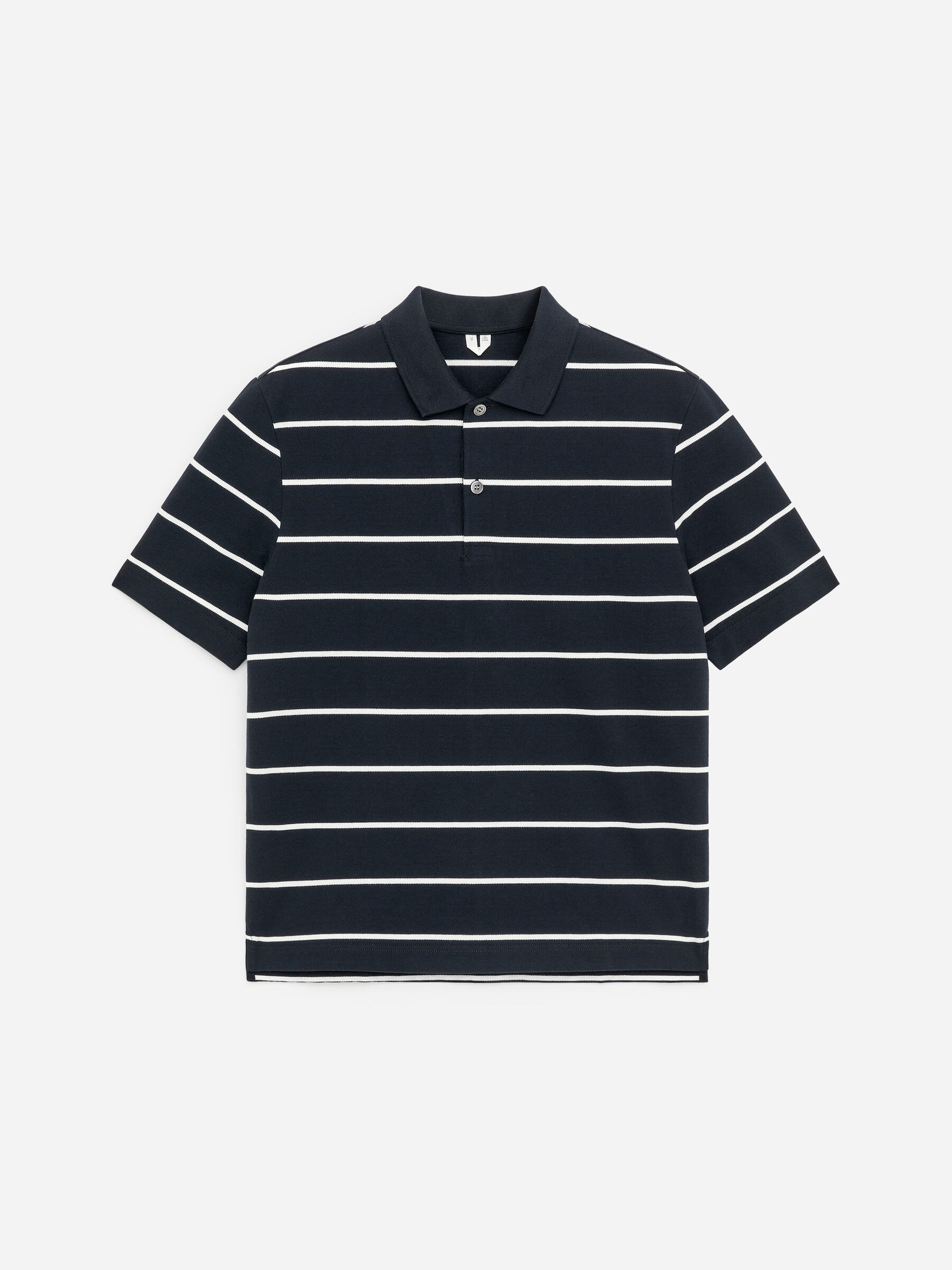 Piqué Polo Shirt - Dark Blue/Striped - Regular fit - Men - StillMedia/DescriptiveStillLife - 1