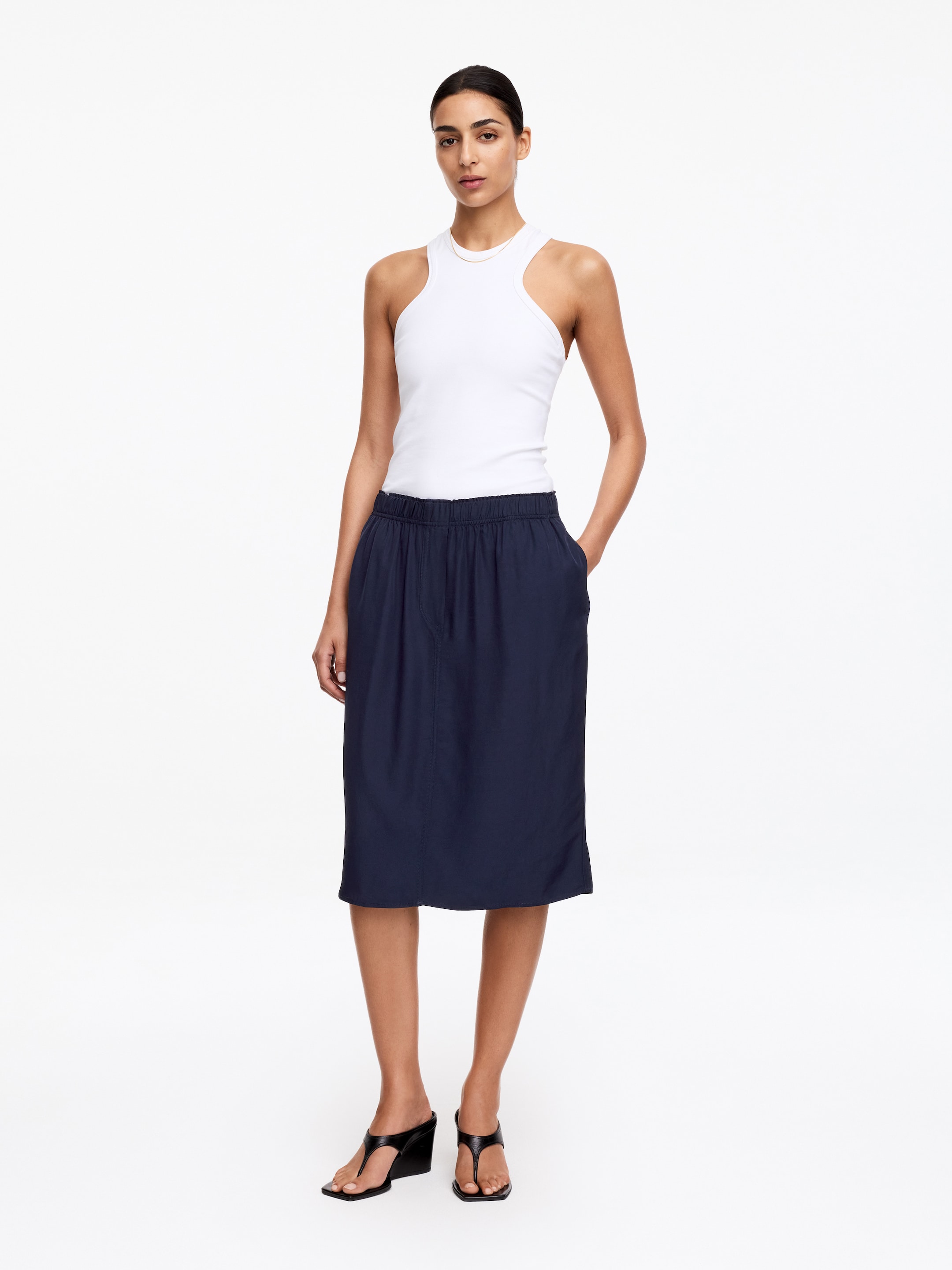 Straight Pull-On Skirt-#0A041F-19432