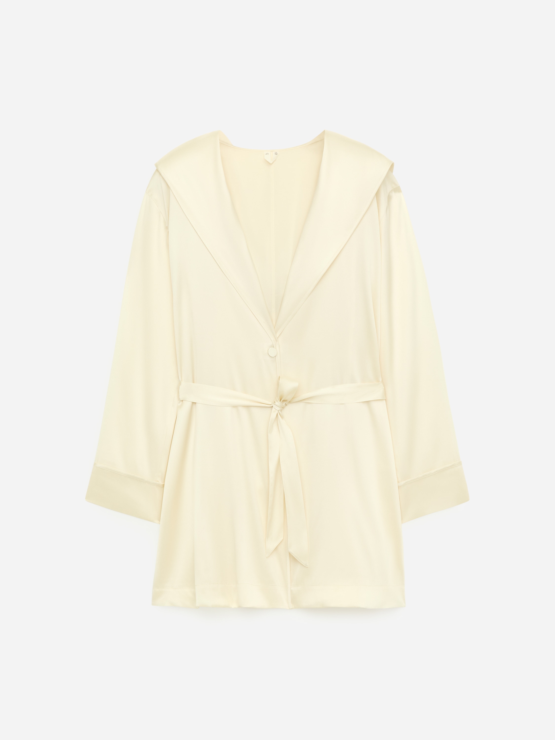 Silkekåbe med stretch - Råhvid