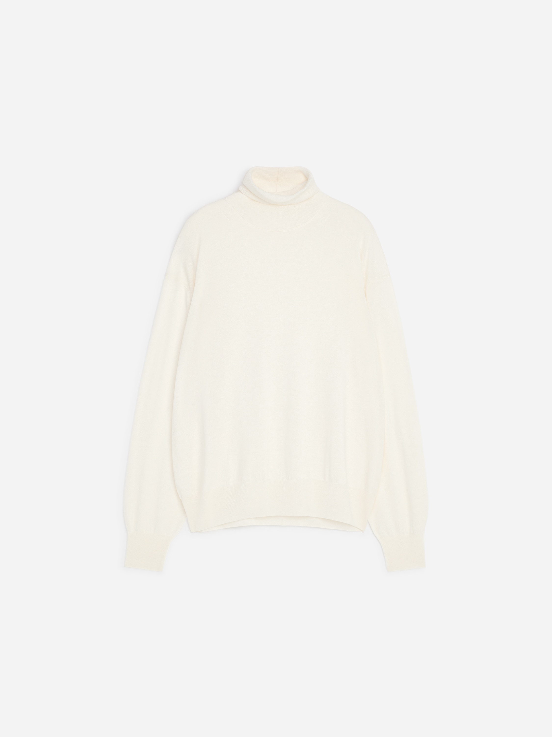 Polotröja i ull och lyocell - Off-white