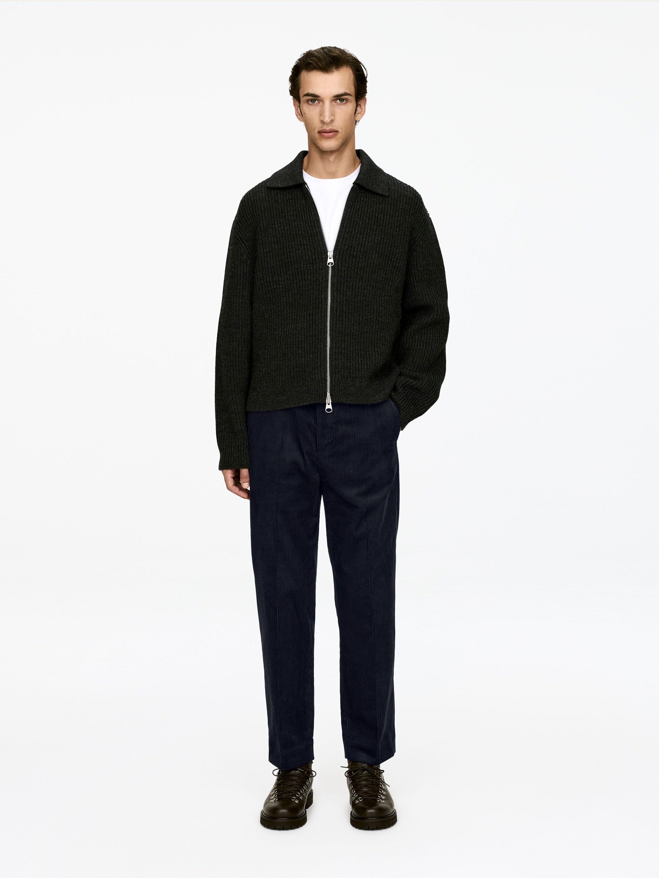 Pantaloni in velluto a coste - Blu scuro