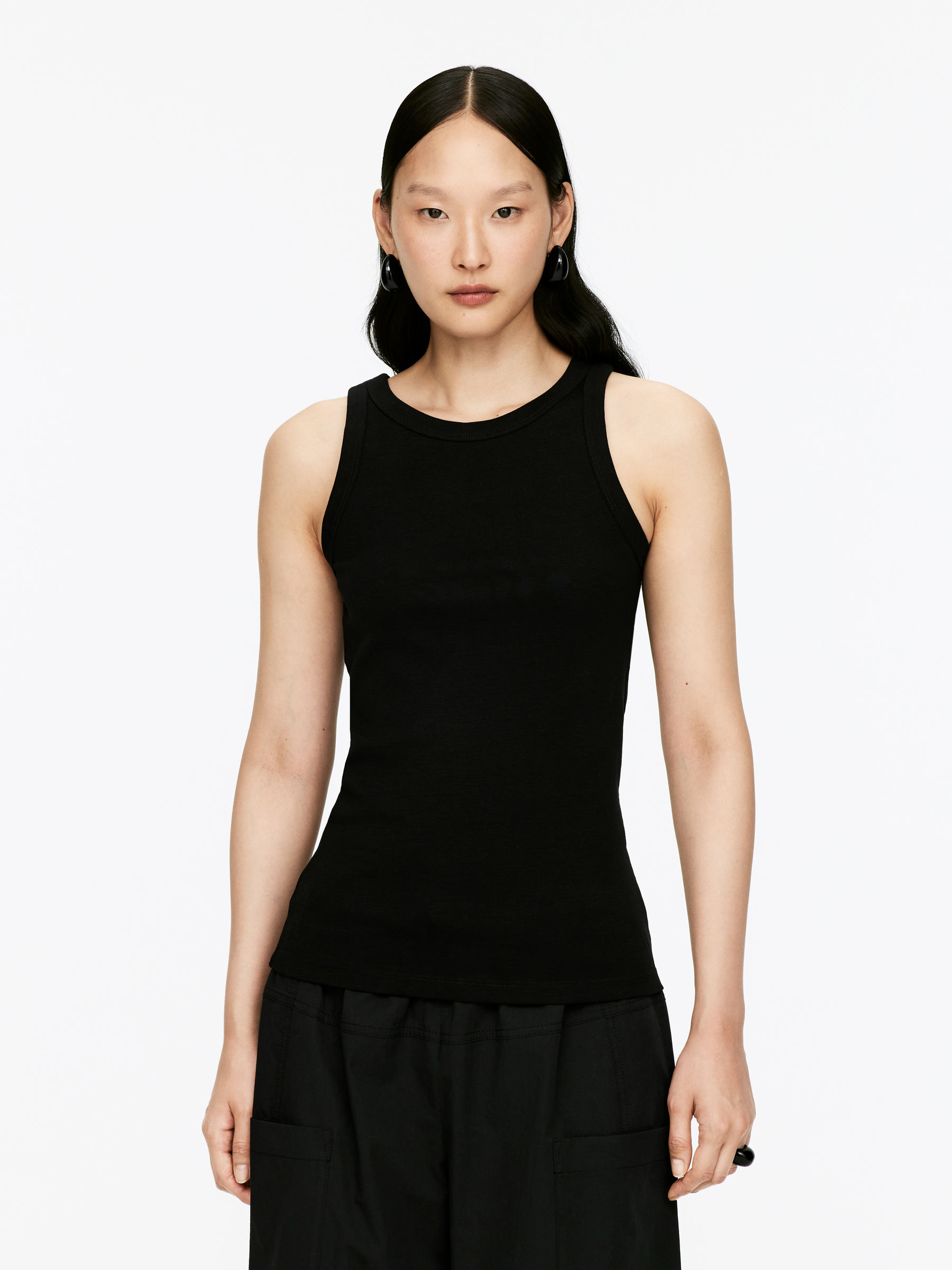 Rib Tank Top-#272628-828