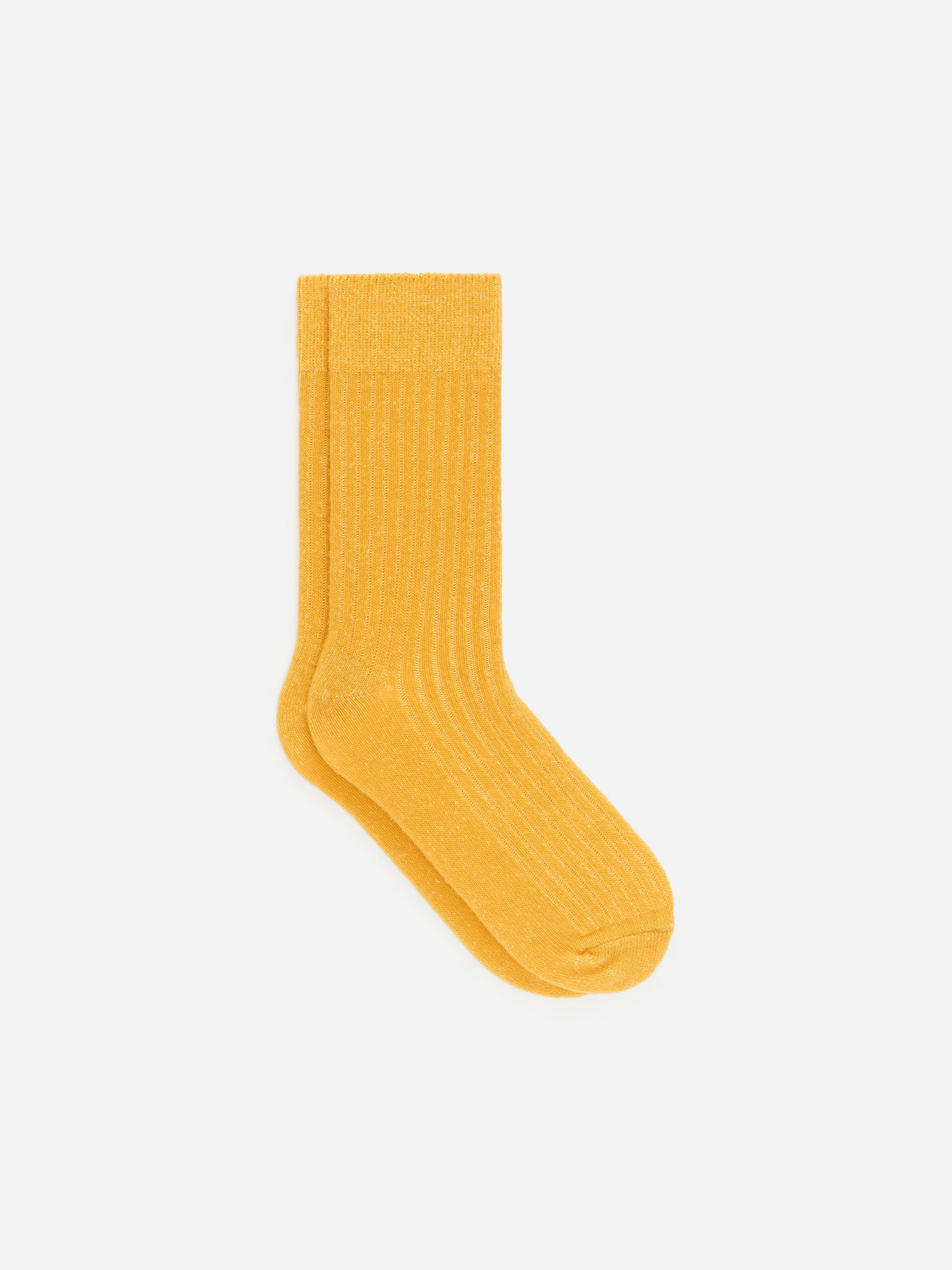 Wool-Cotton Blend Socks-#C8A93F-17847