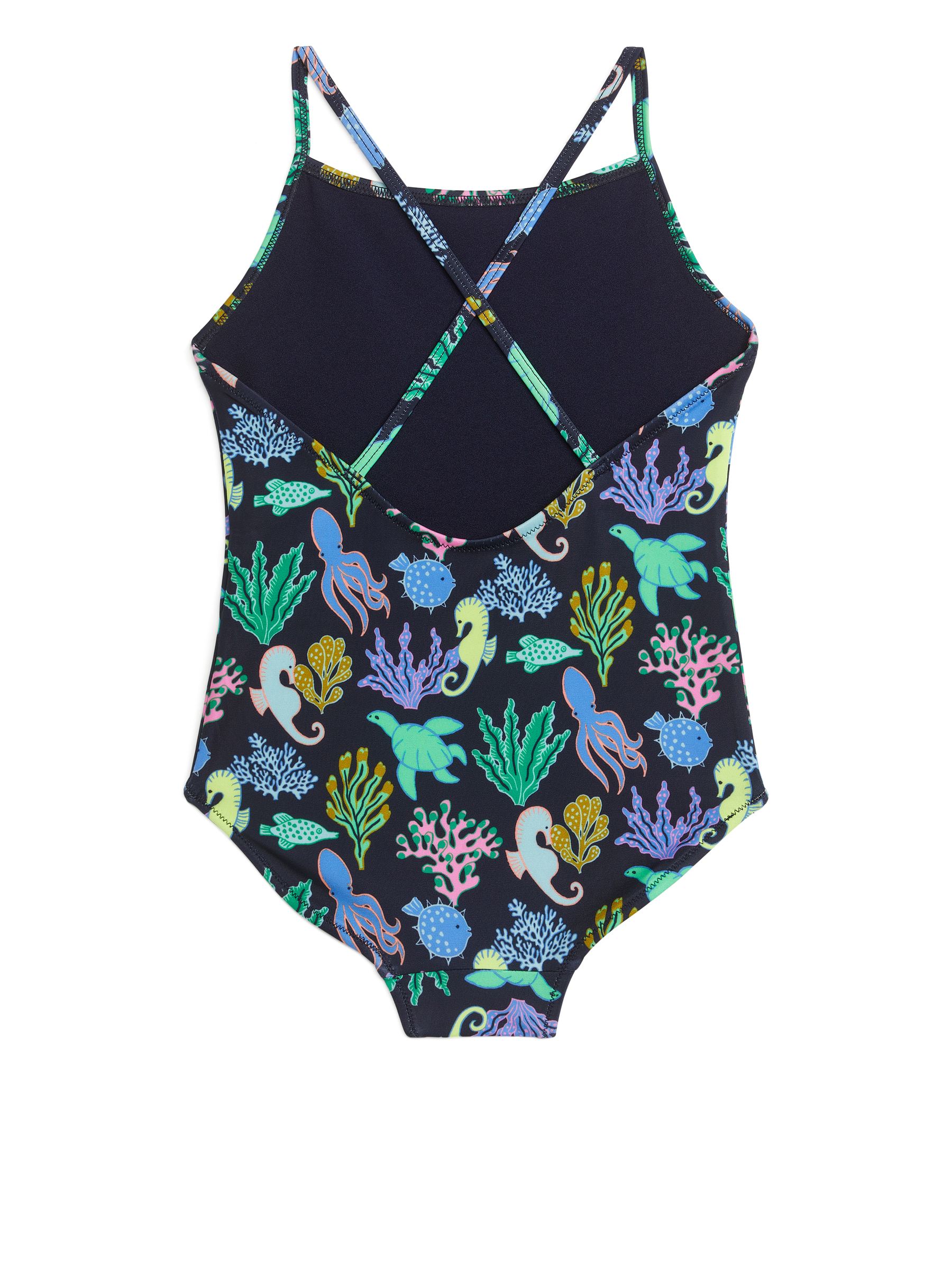 Badeanzug mit gekreuzten Trägern hinten - Mehrfarbig/Korallen - Regular Fit - Kinder - StillMedia/DescriptiveStillLife - 3