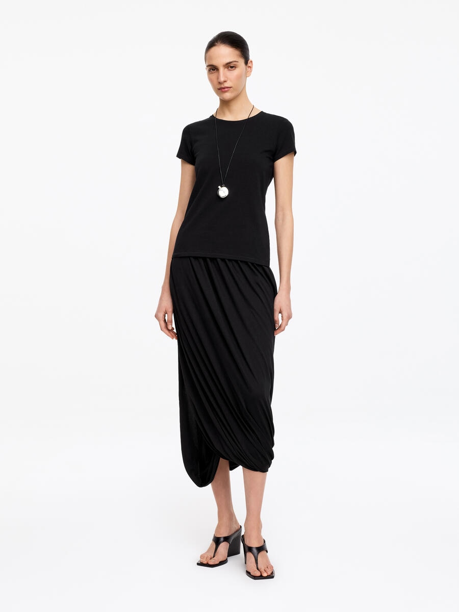 ARKET Women's  Draped Midi Skirt Black,  size XS