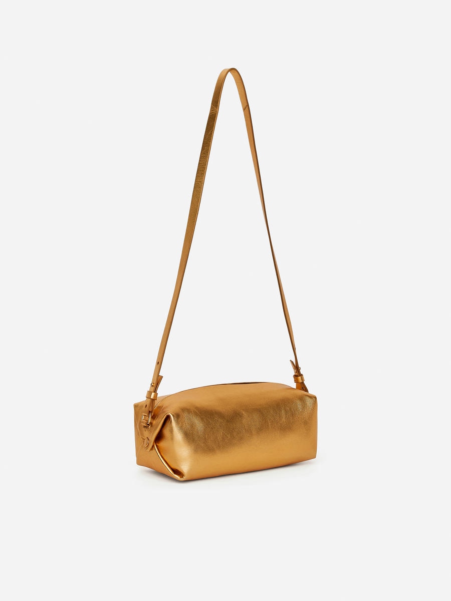 Fold Over Crossbody Bag, Gold main image 1