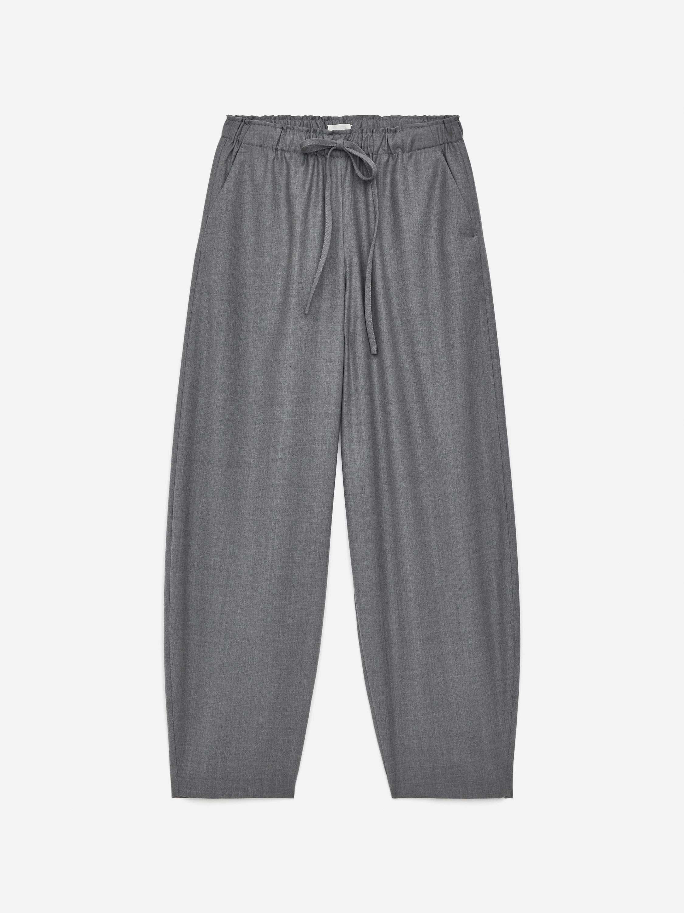 Drawstring Flannel Trousers-#5B5C5F-16833