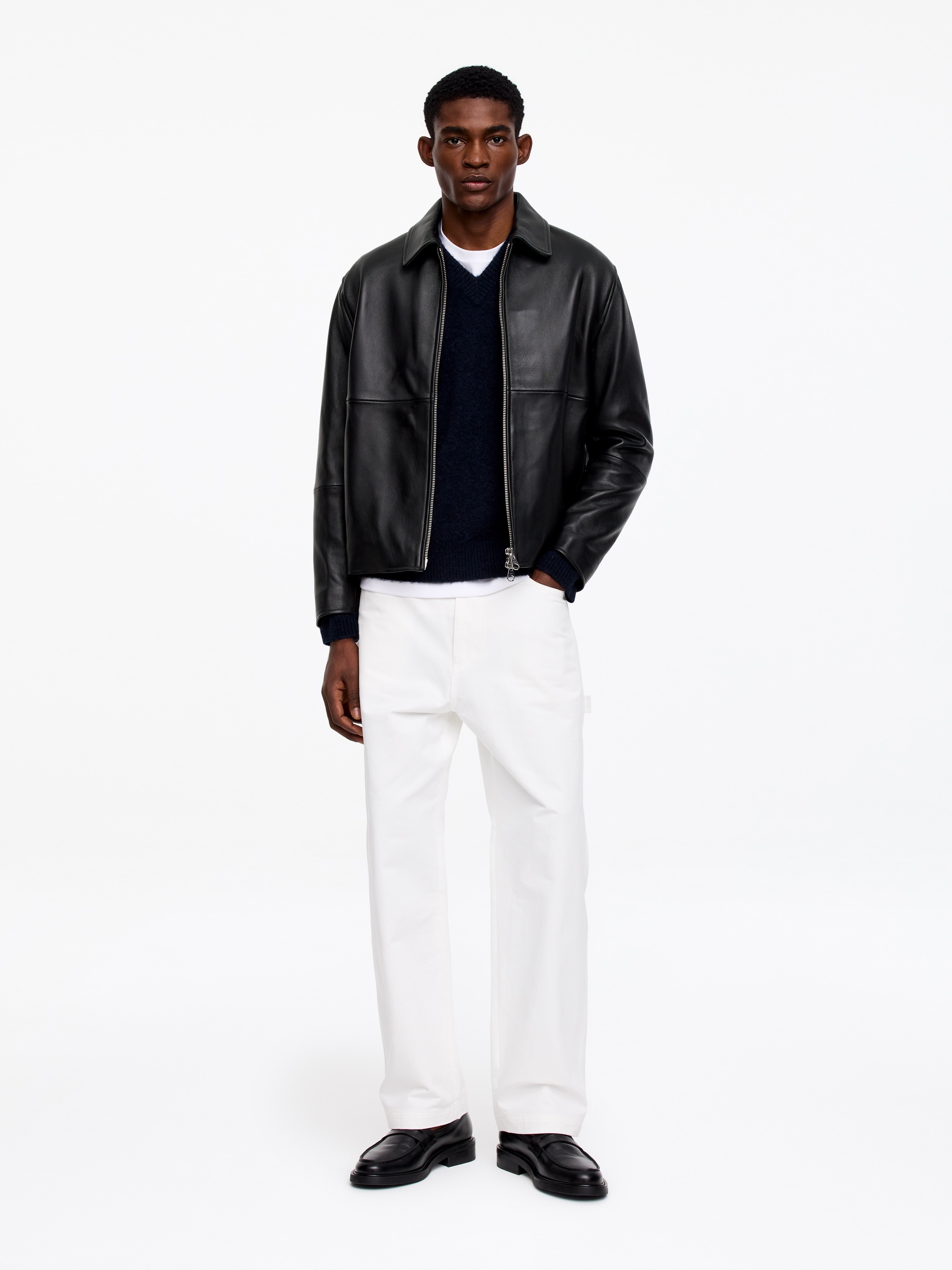 Giacca in pelle - Nero