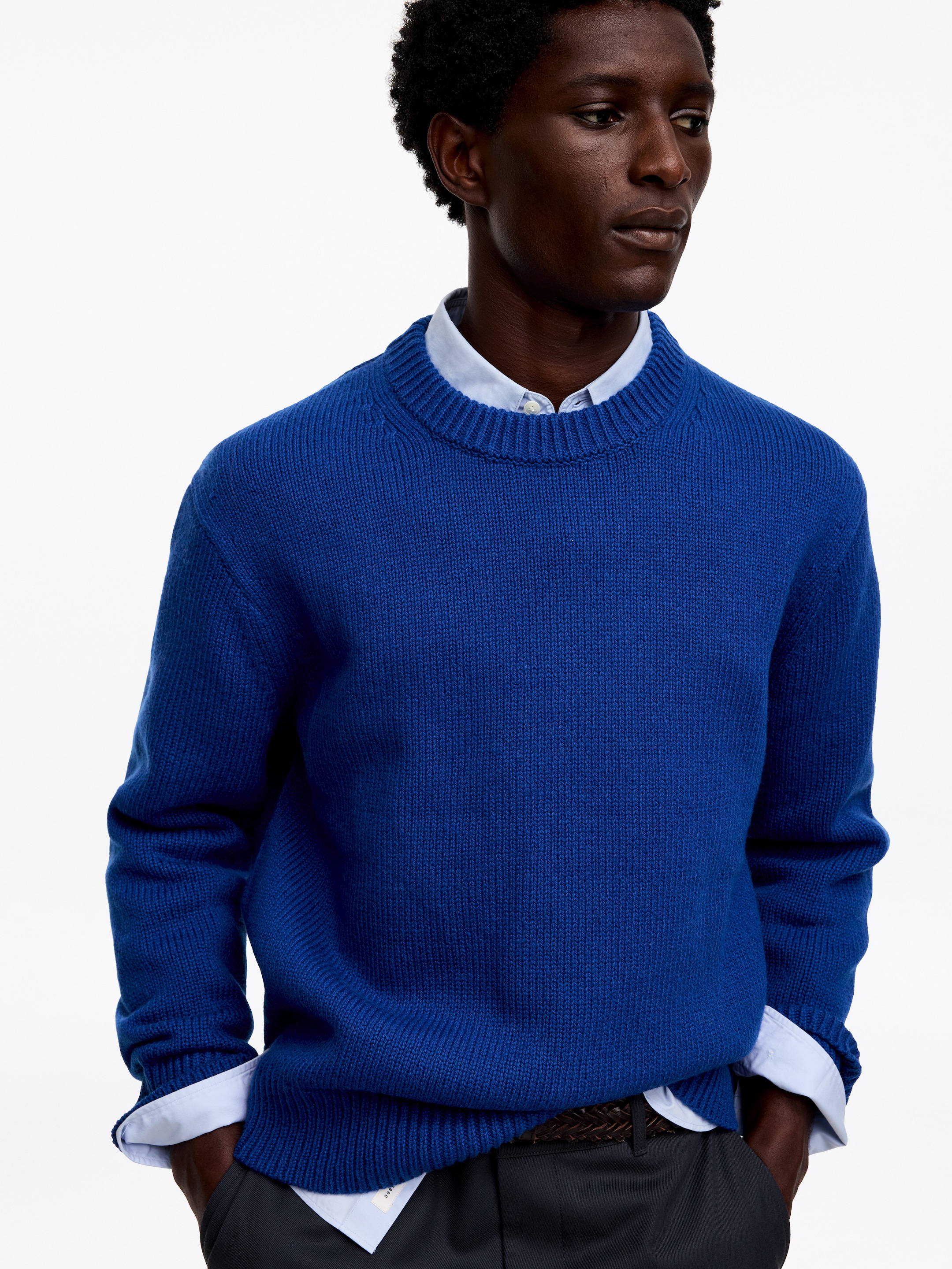 Pull en maille de laine épaisse - Bleu vif - Relaxed fit - men - StillMedia/Lookbook - 5