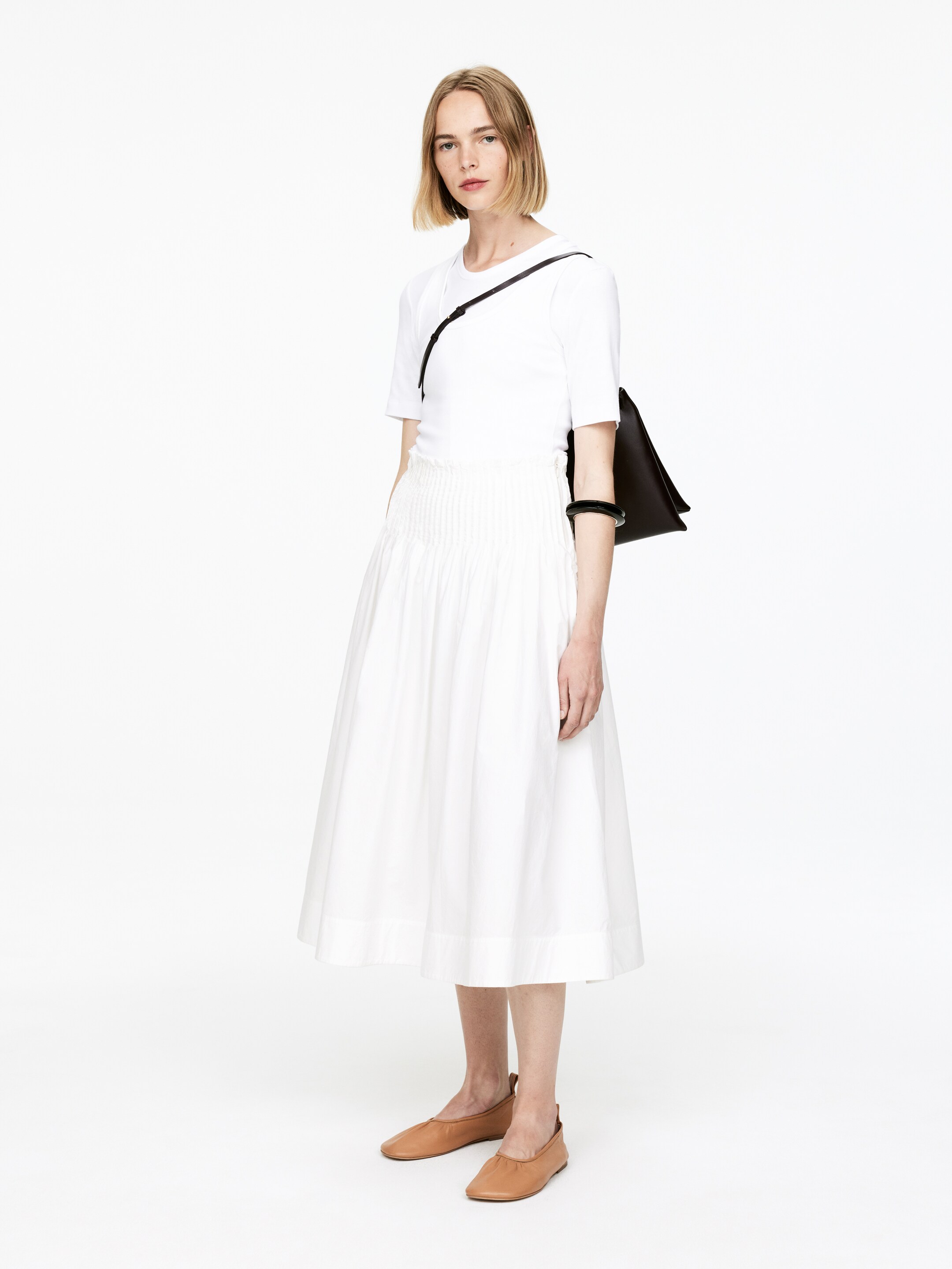 Ver imagem maior: Saia de algodão com pregas - Branco - SENHORA | H&M PT 3