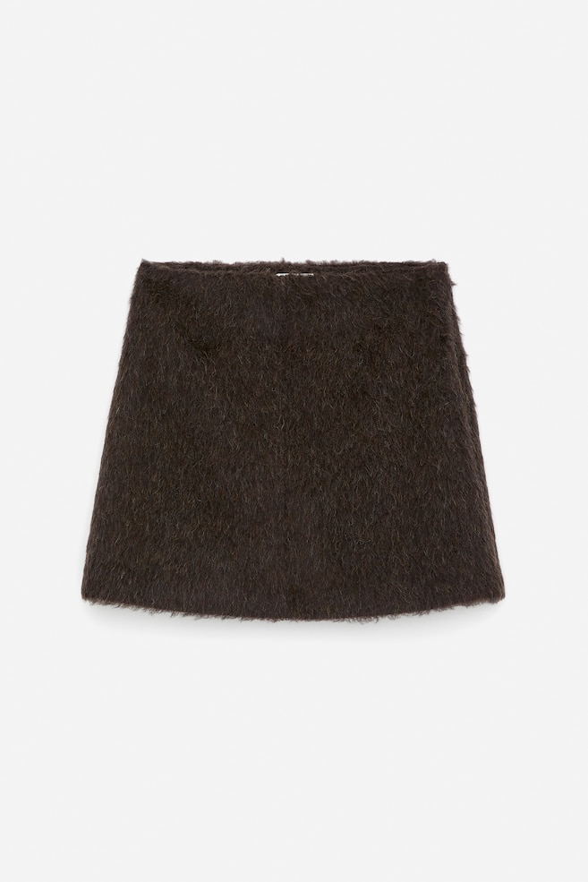 Wool-Alpaca Blend Skirt - Brown - 1