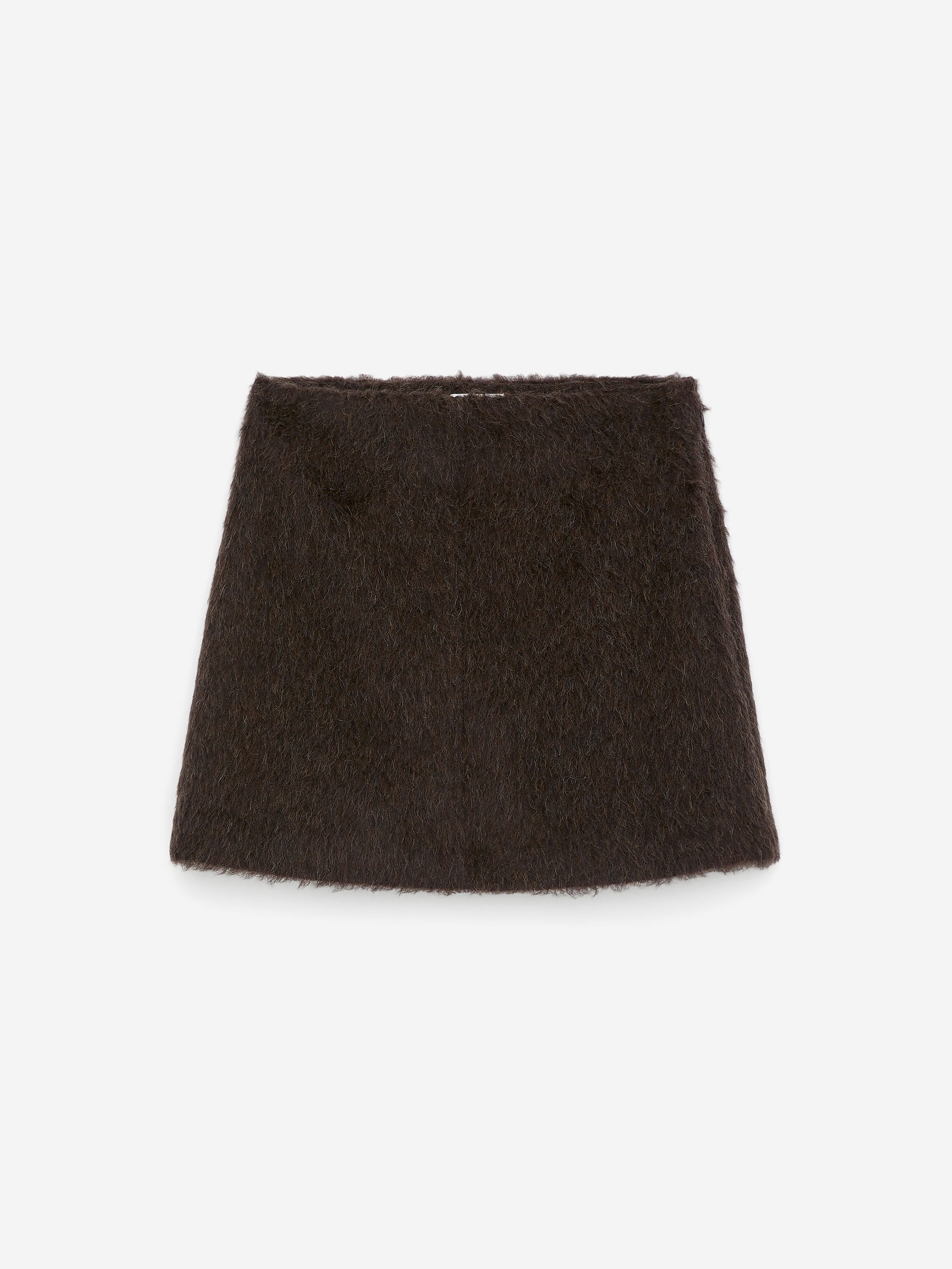 Wool-Alpaca Blend Skirt-#3F3838-16810