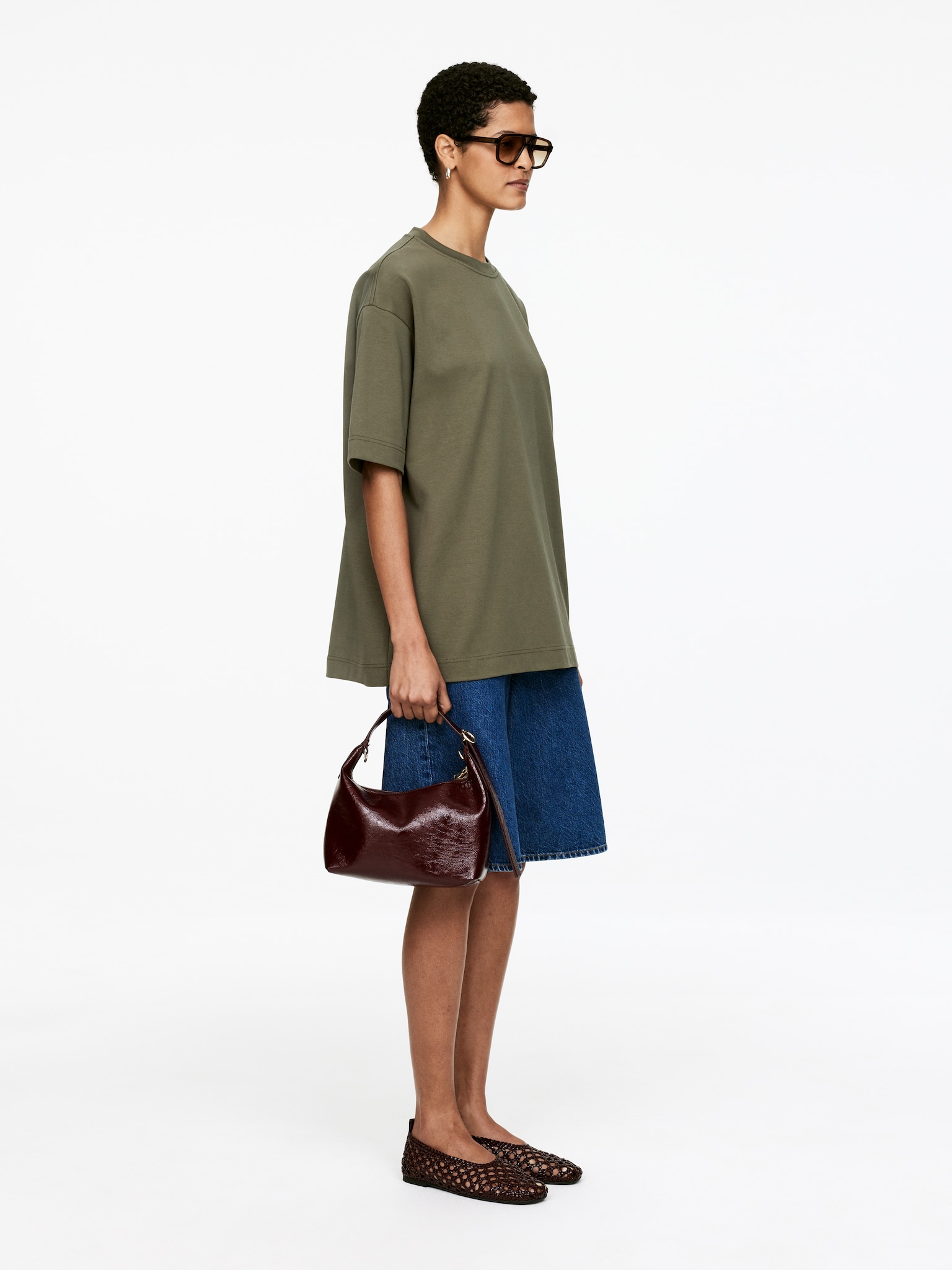 T-shirt interlock OPAL - Vert kaki/Blanc/Bordeaux - 5