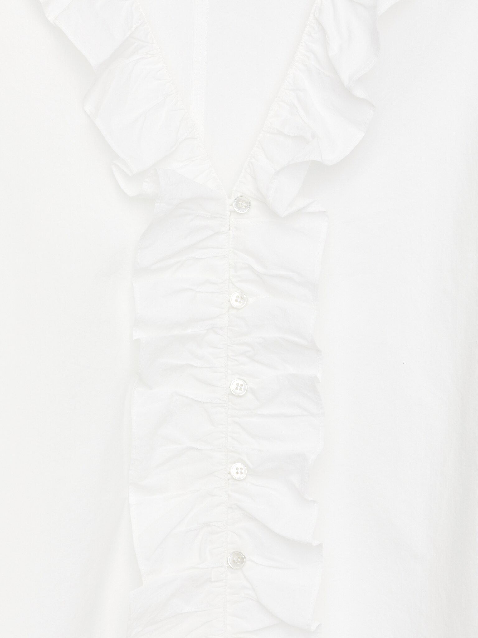 Frill Blouse - White/Bright Orange - 3