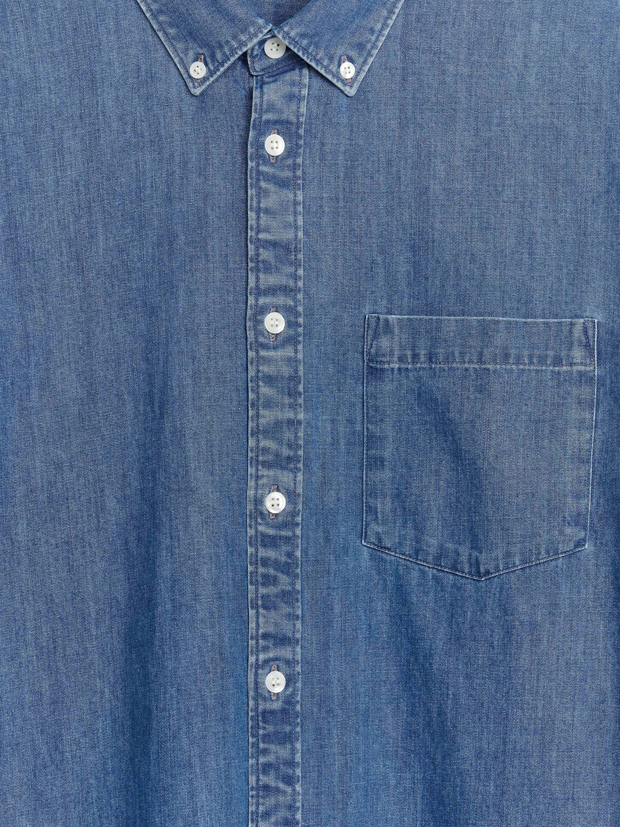 Ingrandisci l'immagine: Denim Shirt - Washed Blue - UOMO | H&M CH 6