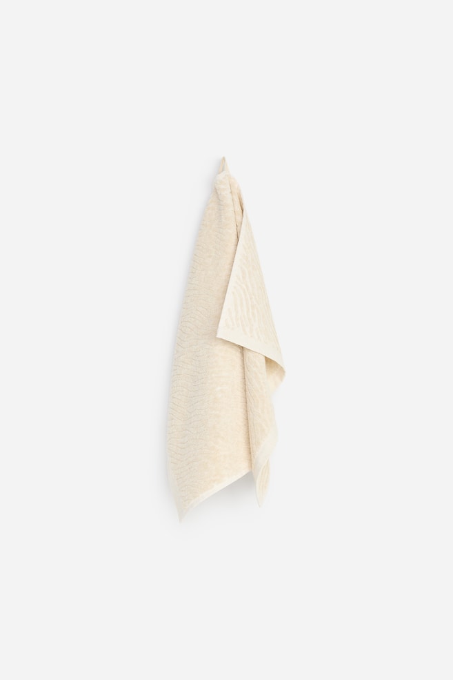 Serviette jacquard tissée 50 x 70 cm - Blanc cassé - 1