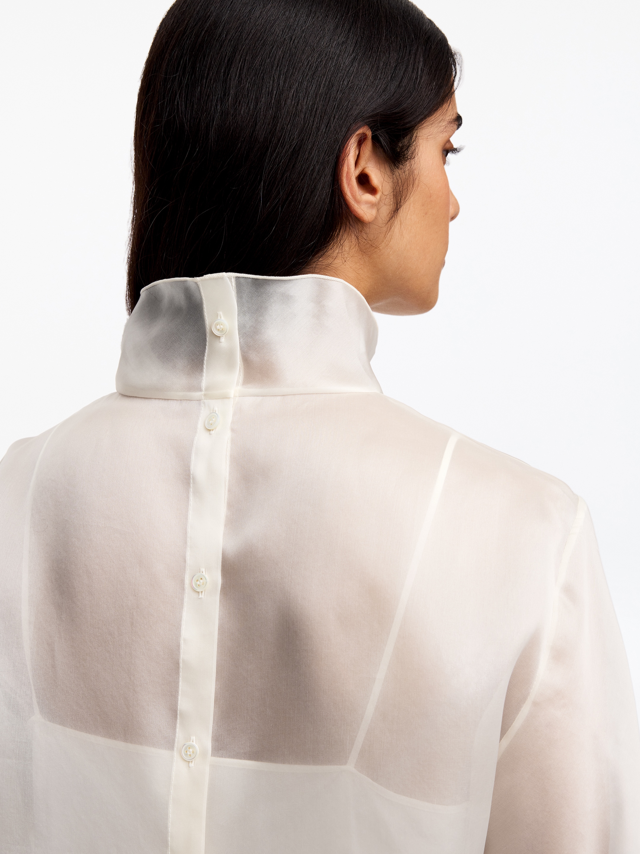 Silk Organza Blouse - White - Regular fit - women - StillMedia/Lookbook - 6