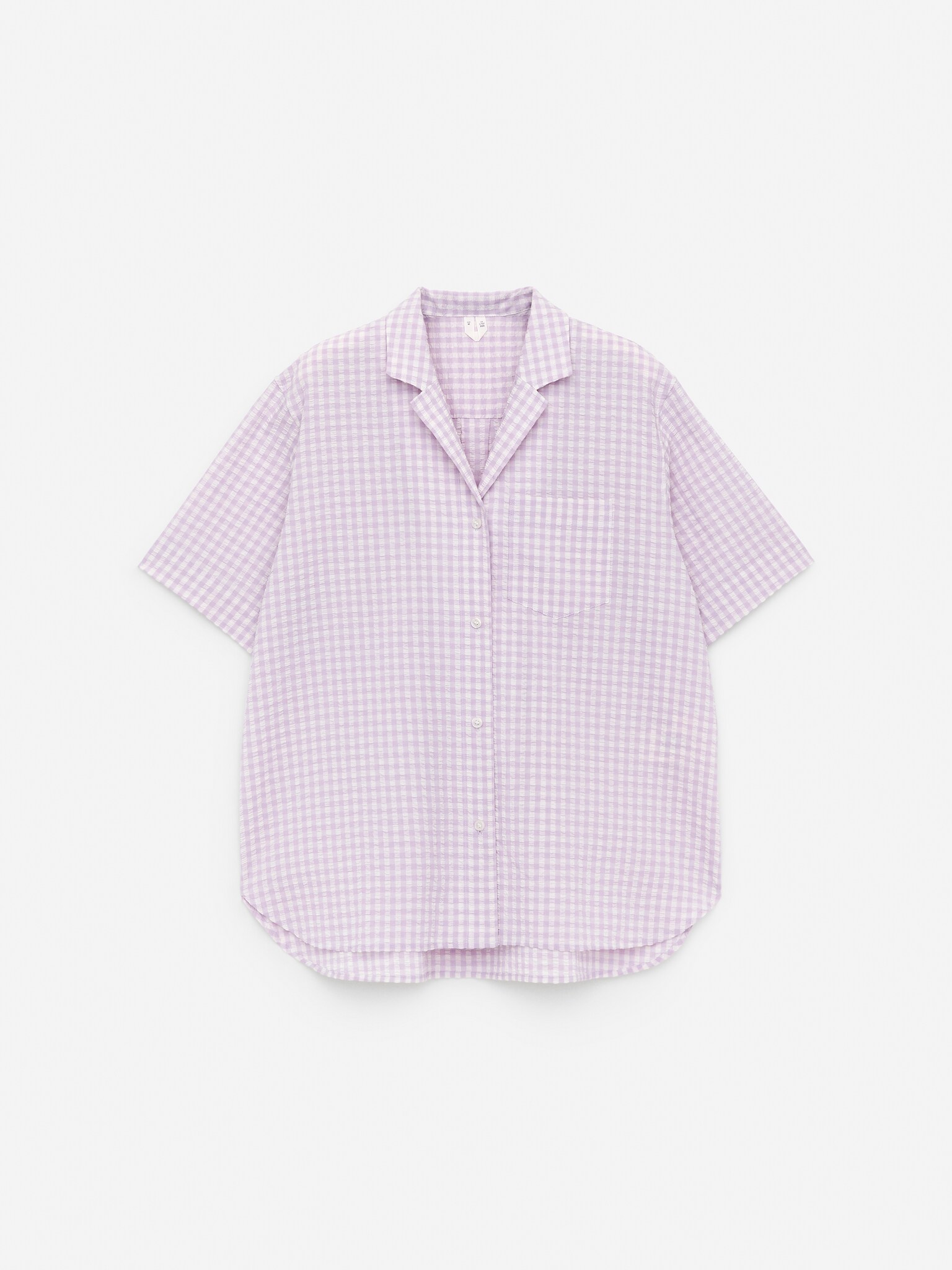 Camisa de algodão - Branco/lilás