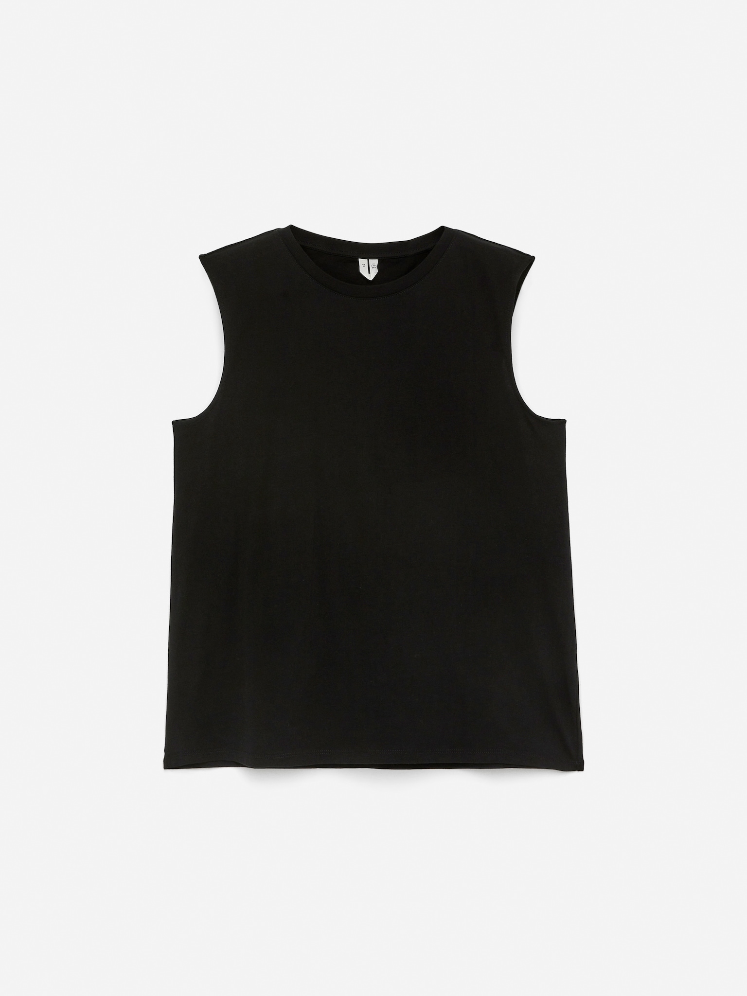 Top sem mangas de corte largo - Preto/Branco/Vermelho/Preto/branco sujo