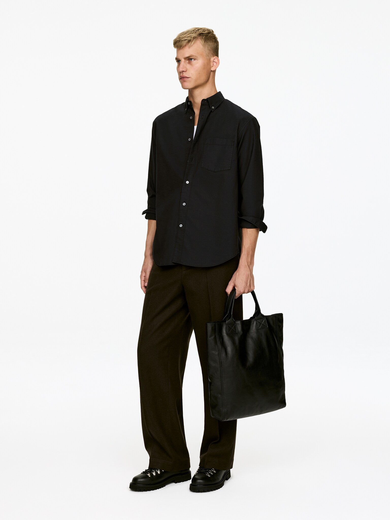 Chemise Oxford décontractée - Noir/Bleu ciel/Menthe poudrée - 6