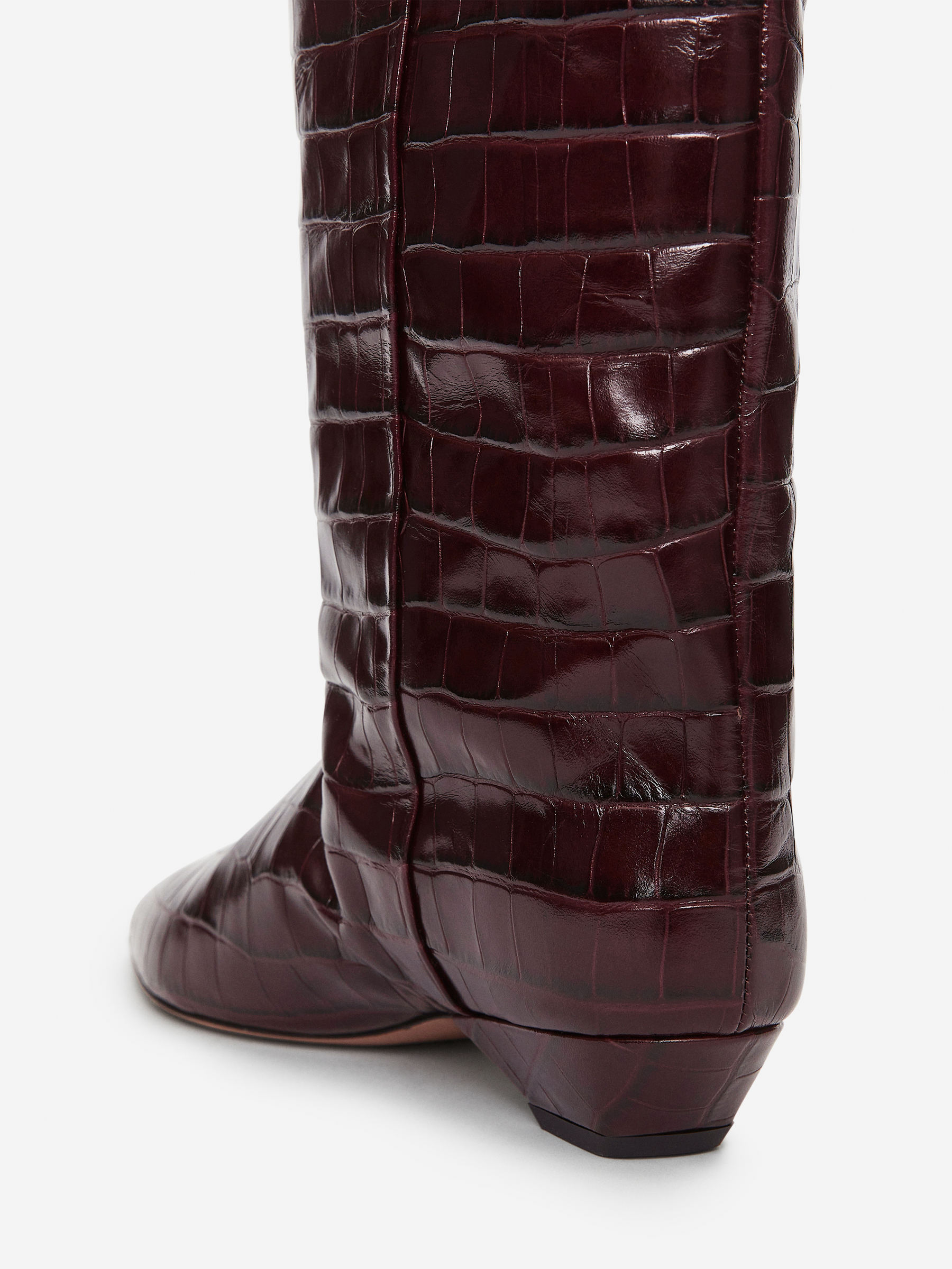 Knee-High Leather Boots - Burgundy - Women - StillMedia/DescriptiveDetail - 1