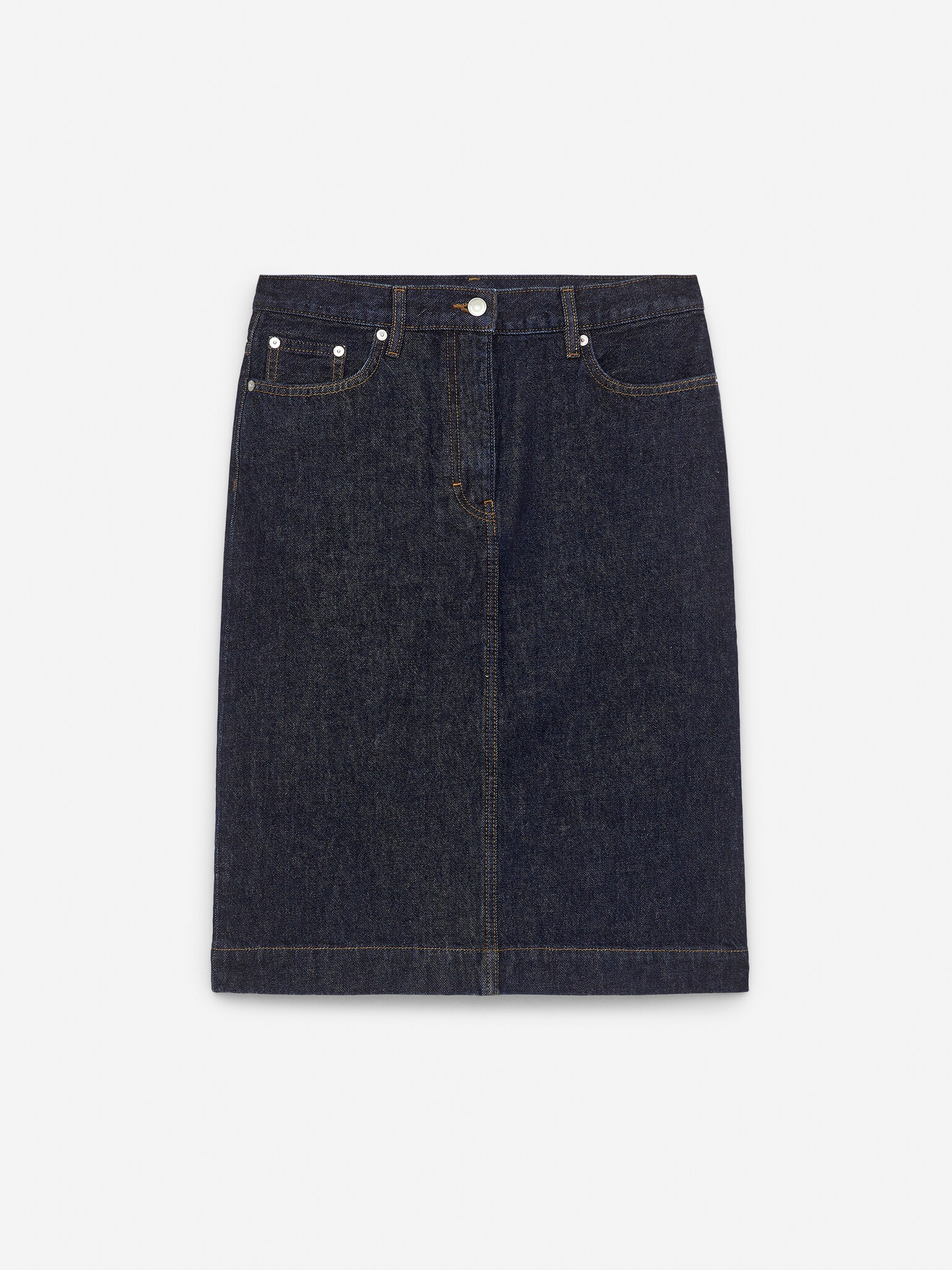 Falda vaquera midi - Azul oscuro