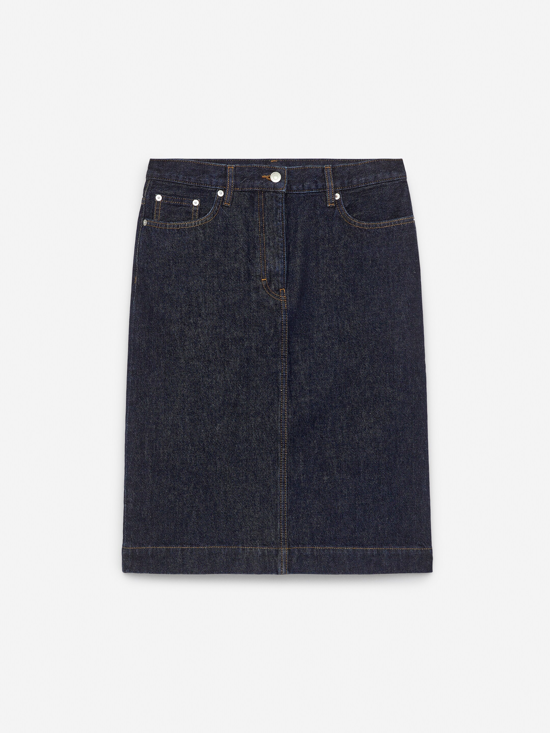 Grotere afbeelding bekijken: Midi Denim Skirt - Dark Blue - DAMES | H&M BE 1